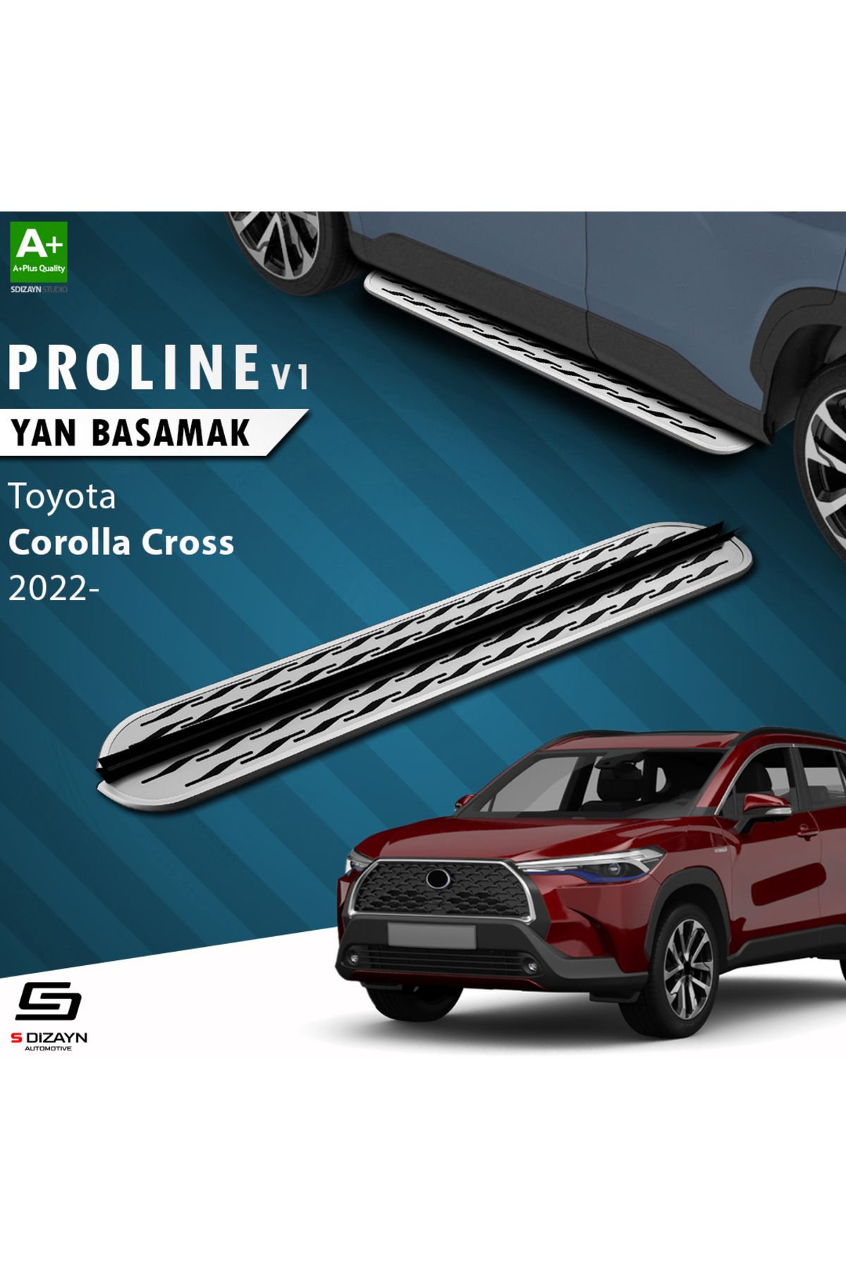 Life Tuning S-Dizayn Toyota Corolla Cross OEM Still Pro V2 Aluminyum Yan Basamak 183 Cm 2022 Üzeri A+ Kalite