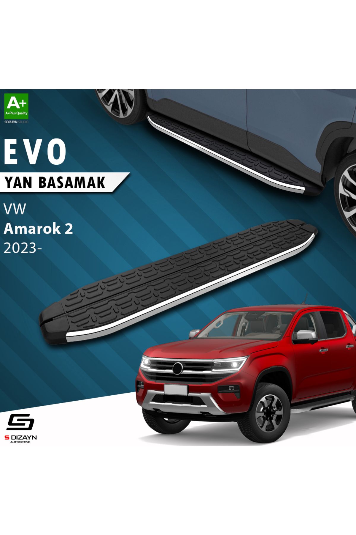 Life Tuning S-Dizayn VW Amarok 2 Evo Krom Yan Basamak 203 Cm 2023 Üzeri A+ Kalite