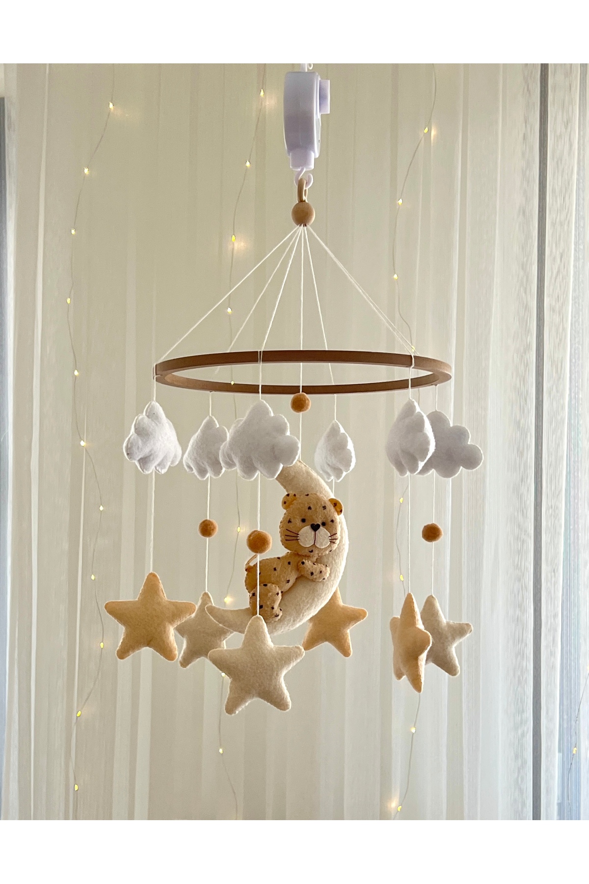 SefDen Lazer Kesim Atölyesi Ayıcık Figürlü Bebek Beşik Süsü Müzikli Beşik Dönencesi fotoğrafı 2 (önizleme)