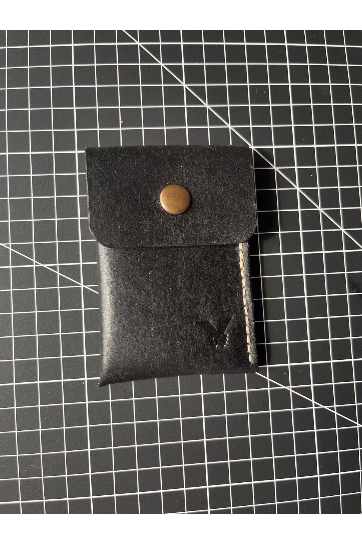 HAT Leather Gerçek İtalyan Derisinden Avuç İçi '' Click'' Kartlık- Siyah