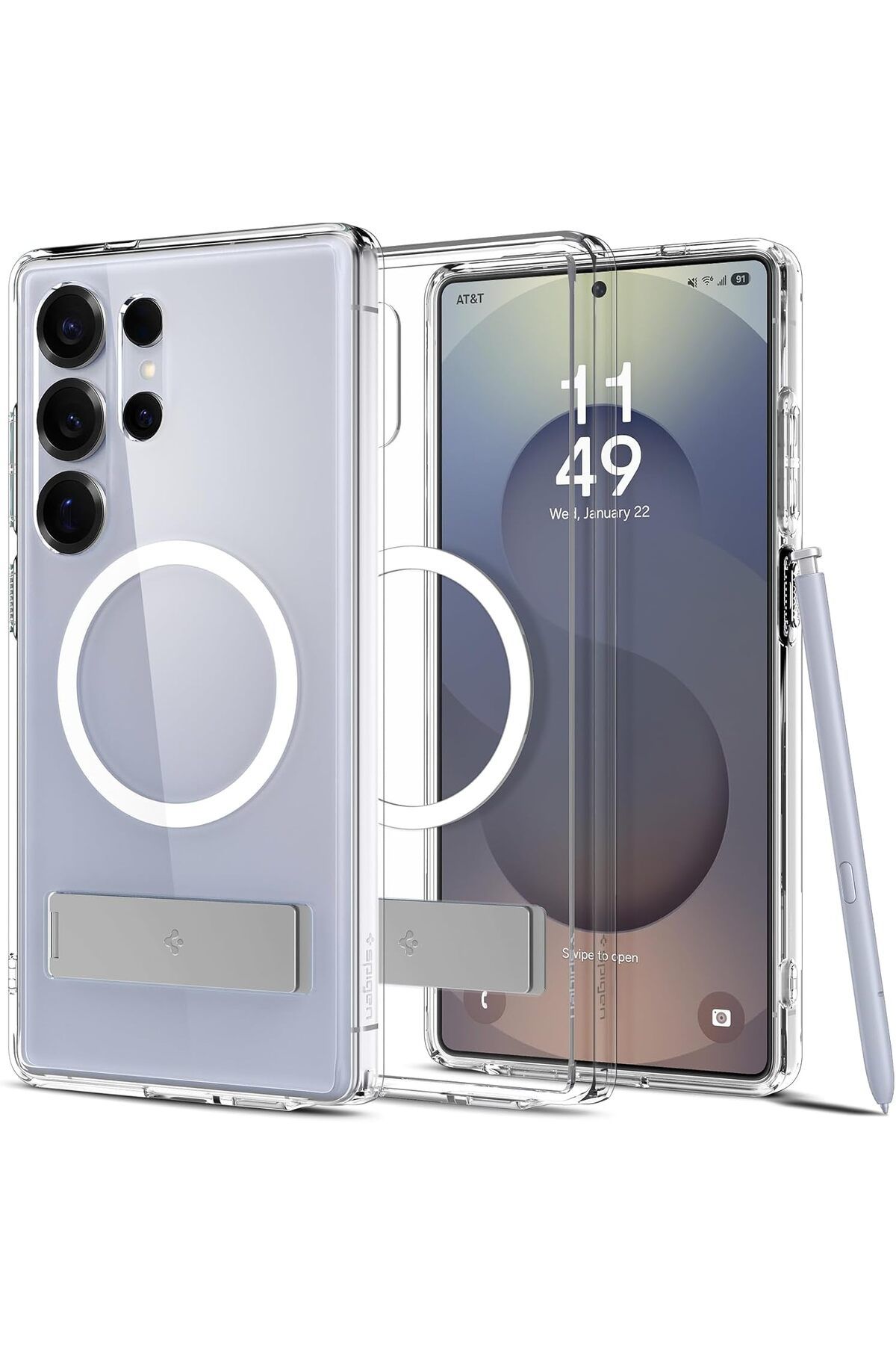 salesalbutik Galaxy S25 Ultra uyumlu   Kılıf Ultra Hybrid S MagFit özellikli Clear White - ACS08963