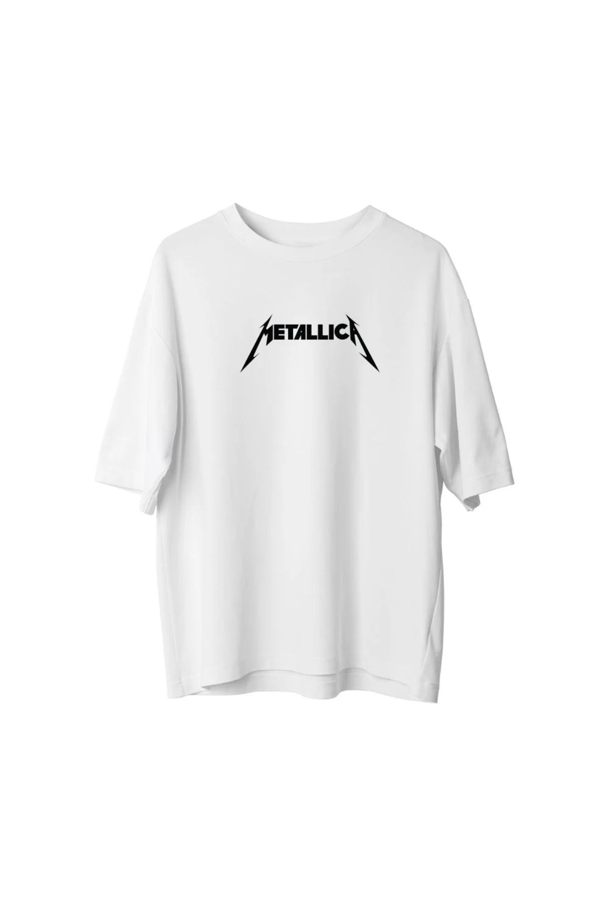 Koklonmoda Büyük Beden Unisex Metalica Baskılı Oversize T-Shirt