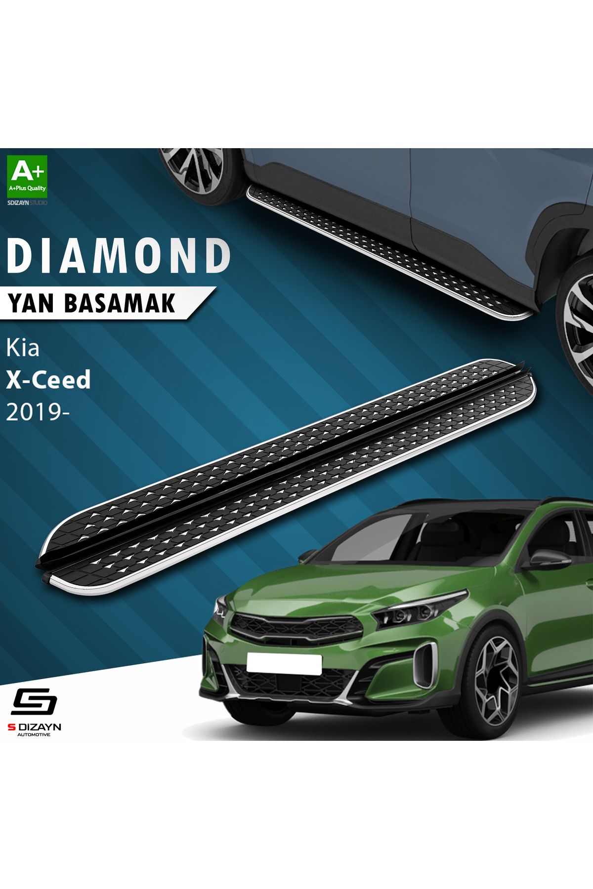 Life Tuning S-Dizayn Kia XCeed Diamond Krom Yan Basamak 183 Cm 2019 Üzeri A+ Kalite