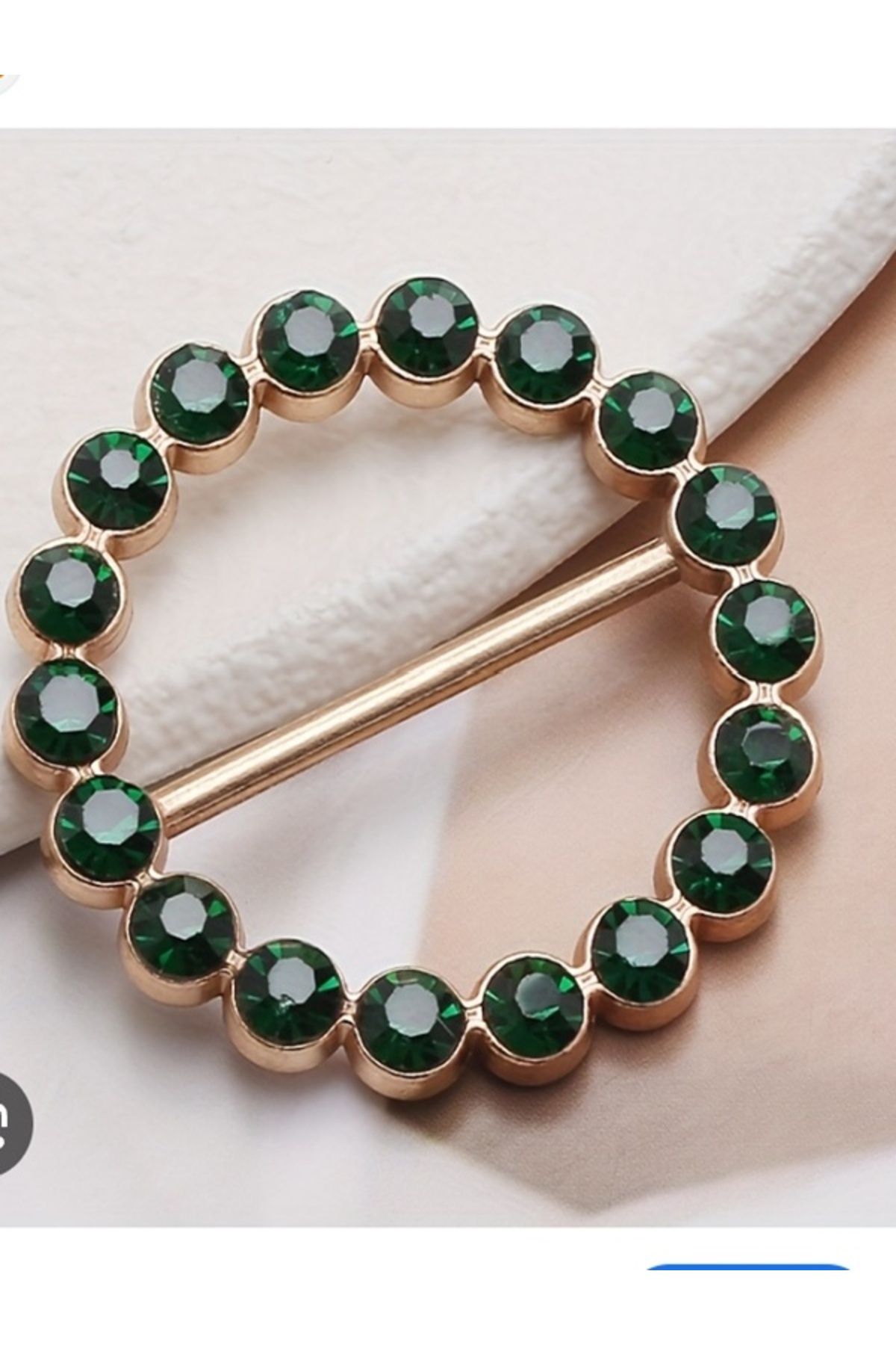 Shisa Jewel 1 adet Yesil yuvarlak Metal dekor eşarp toka T-shirt düğüm toka etek şal raptiye(79)