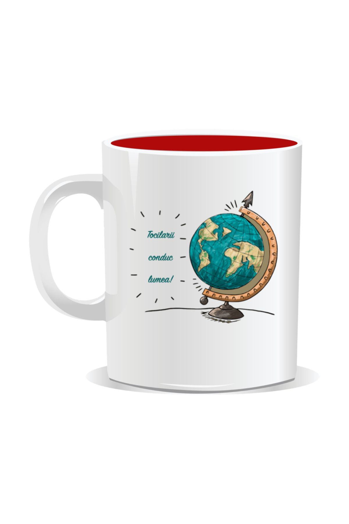 OEM-Personalized mug with messages for nerds, Nerds rule the world - Red interior 2