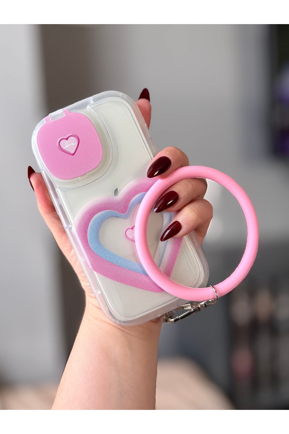 MirazTasarim IPHONE 13 BİLEZİKLİ KAMERA KAPAKLI KILIF