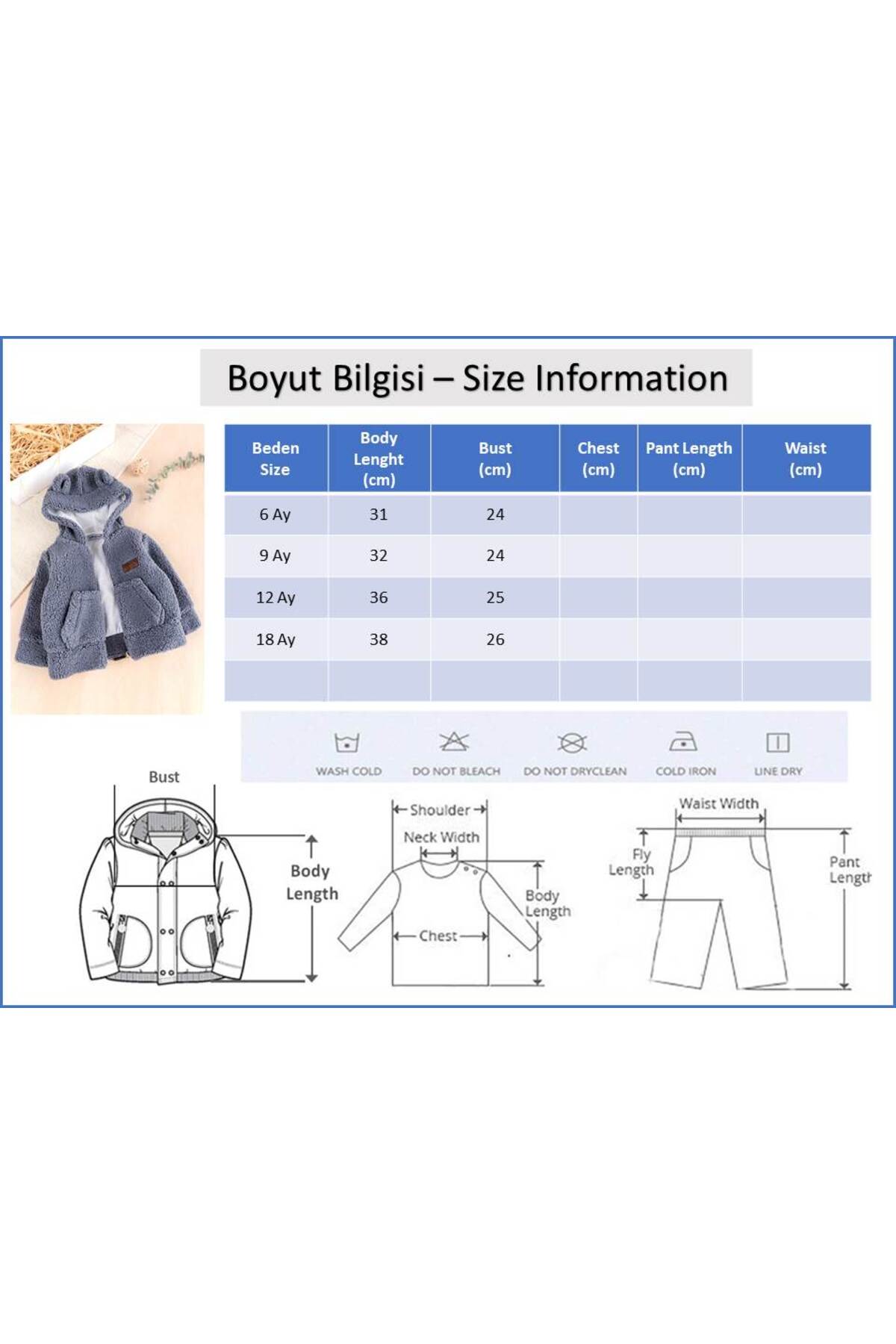 Babymod Welsoft Penye Astarlı Kapüşonlu Erkek Bebek Mont fotoğrafı 6 (önizleme)
