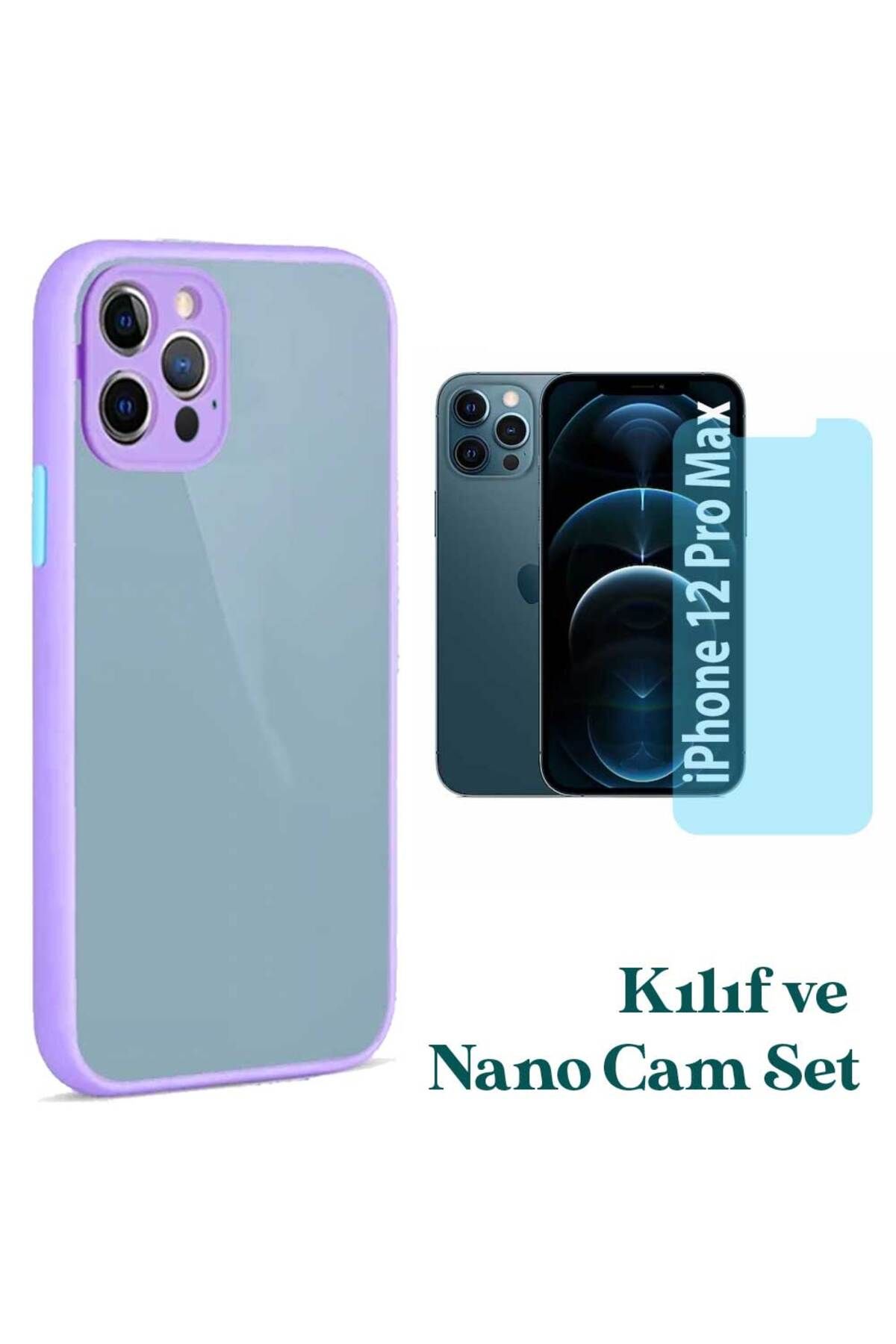 Smart Tech Apple iPhone 12 Pro Max Uyumlu Montreal Kılıf Ve Nano Cam Ekran Koruyucu Set