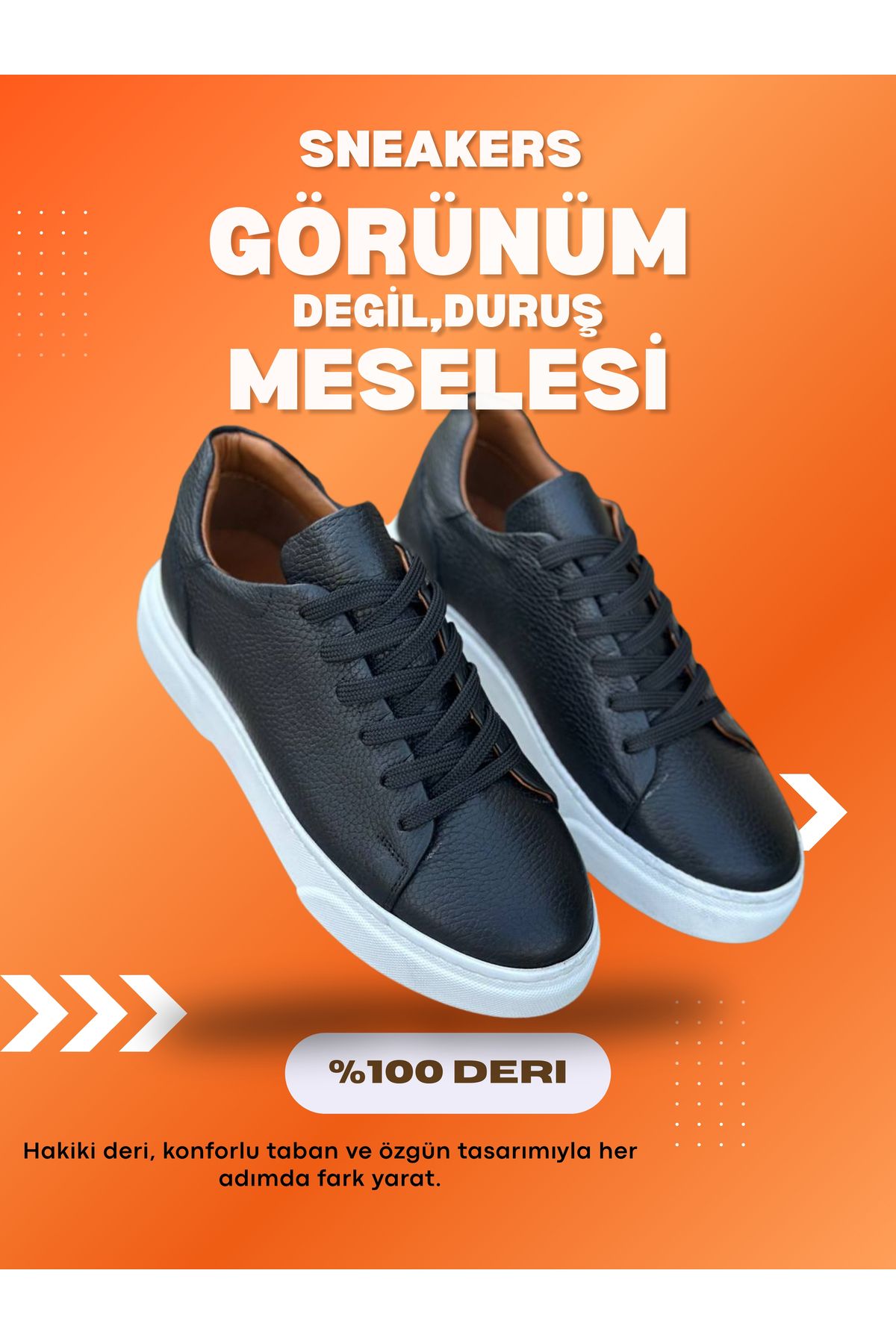 shcenco Hakiki Deri Erkek Sneaker Ayakkabı – El İşçiliği ve Konforlu Taban