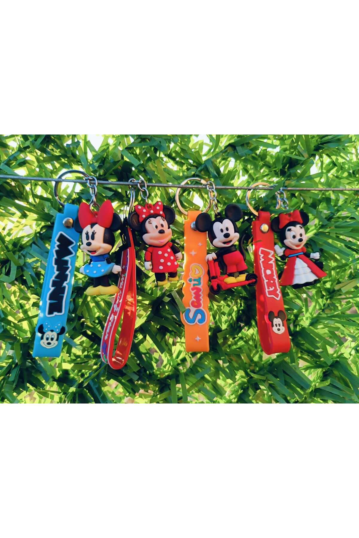 GLOW LUXE 3D Sevimli Çizgi Film Karakteri Mickey Mouse Anahtarlık ve Çanta Aksesuarı