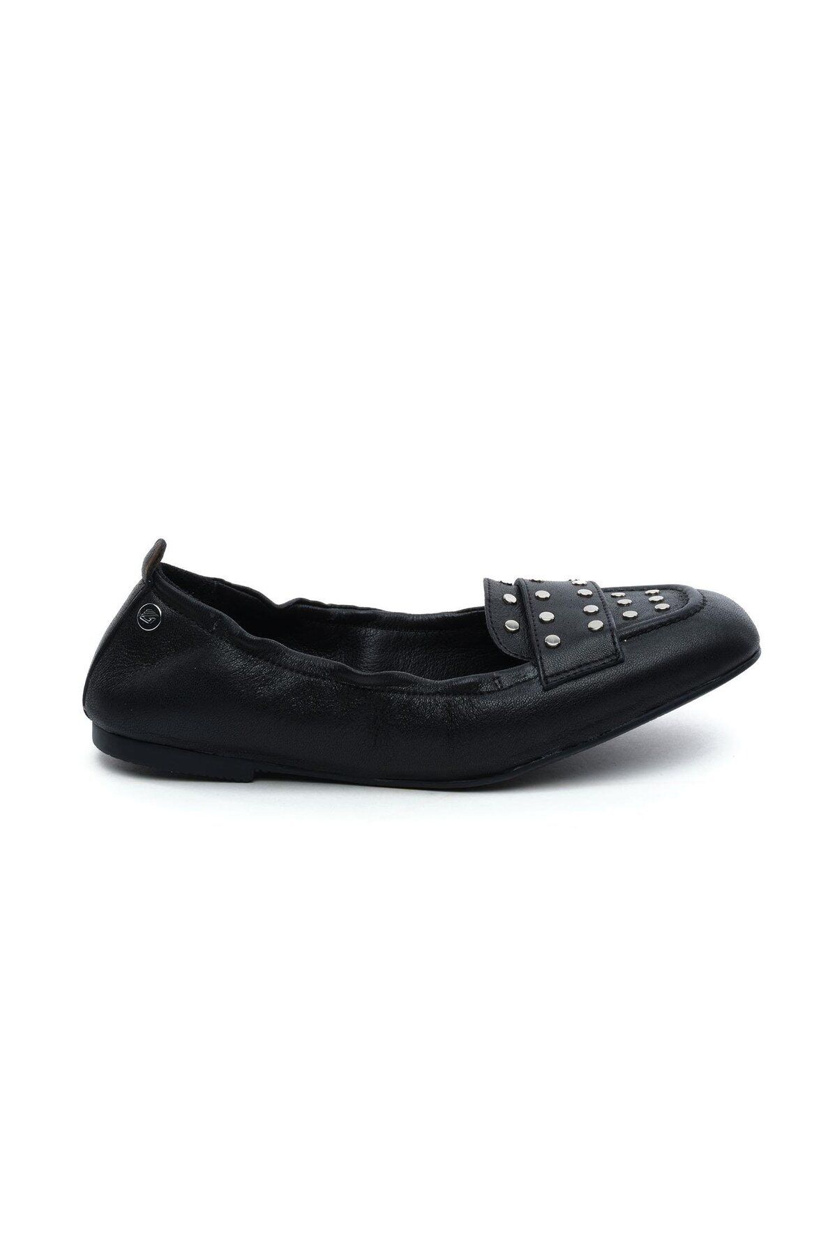Greyder 34362 Siyah Hakiki Deri Kadın Loafer Ayakkabı