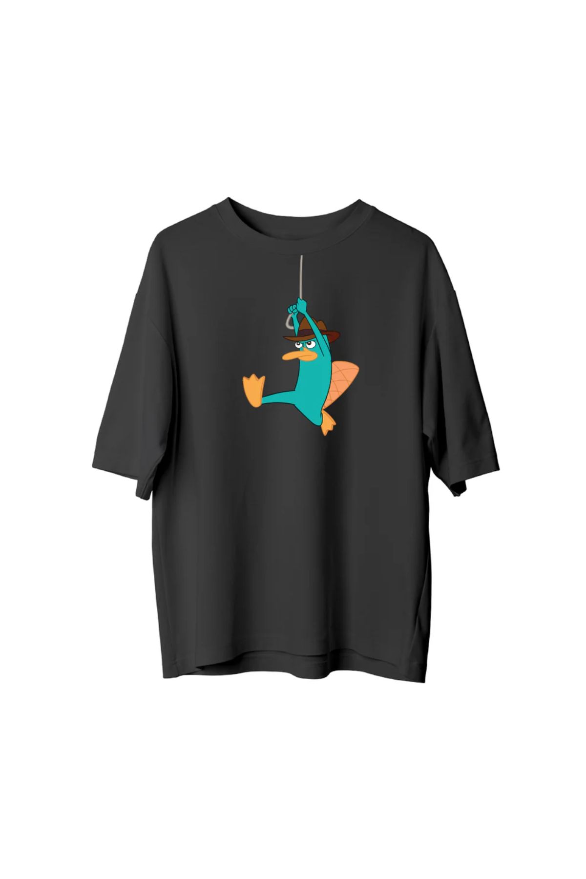 Koklonmoda Unisex Ornitorenk Baskılı Oversize T-Shirt