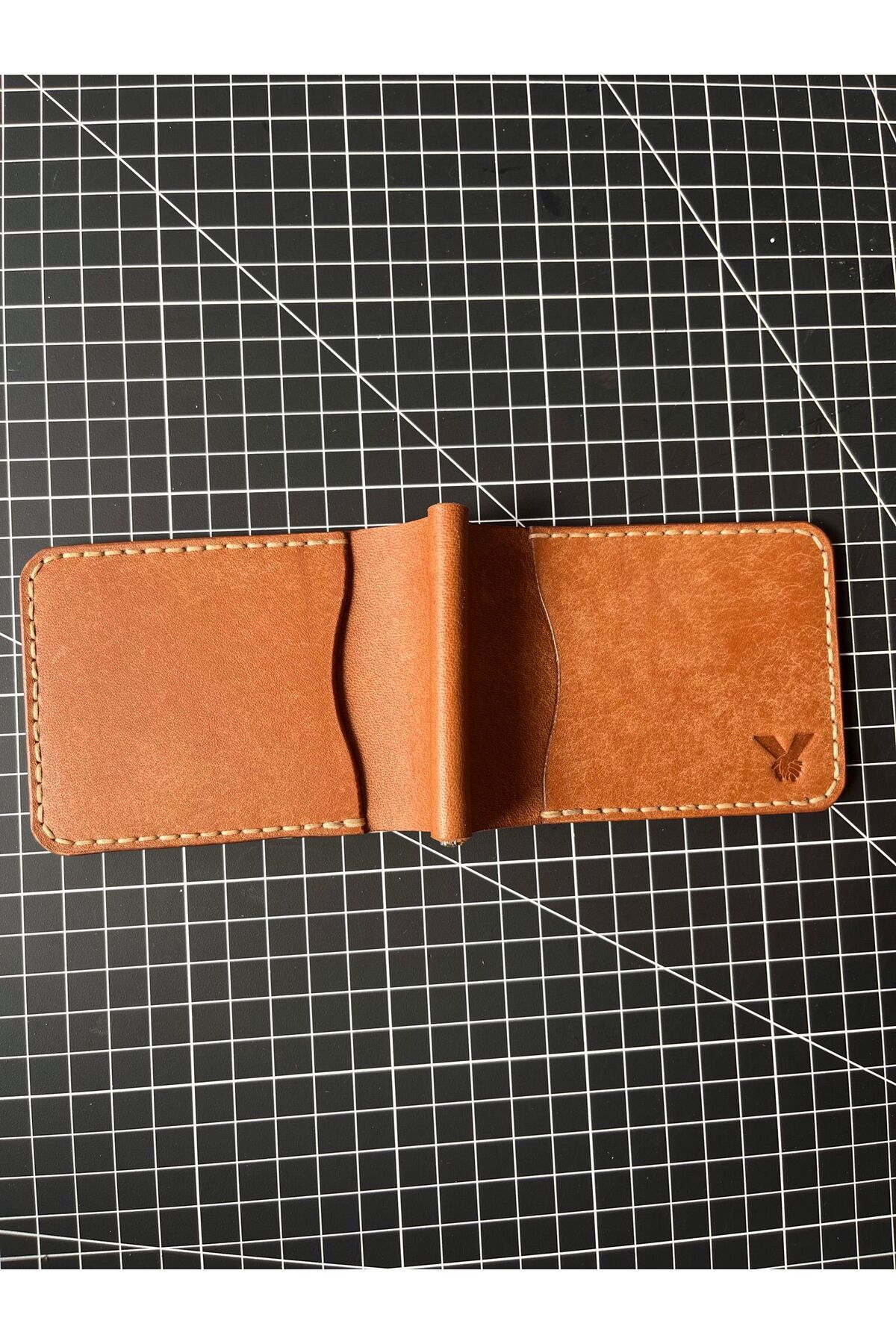 HAT Leather Gerçek İtalyan Derisinden Money Clips'' Polner'' Cüzdan- Taba