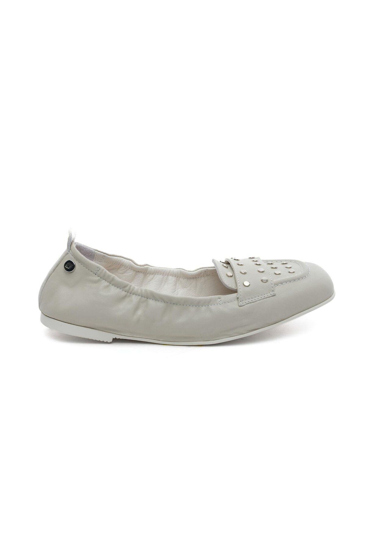 Greyder 34362 Bej Hakiki Deri Kadın Loafer Ayakkabı