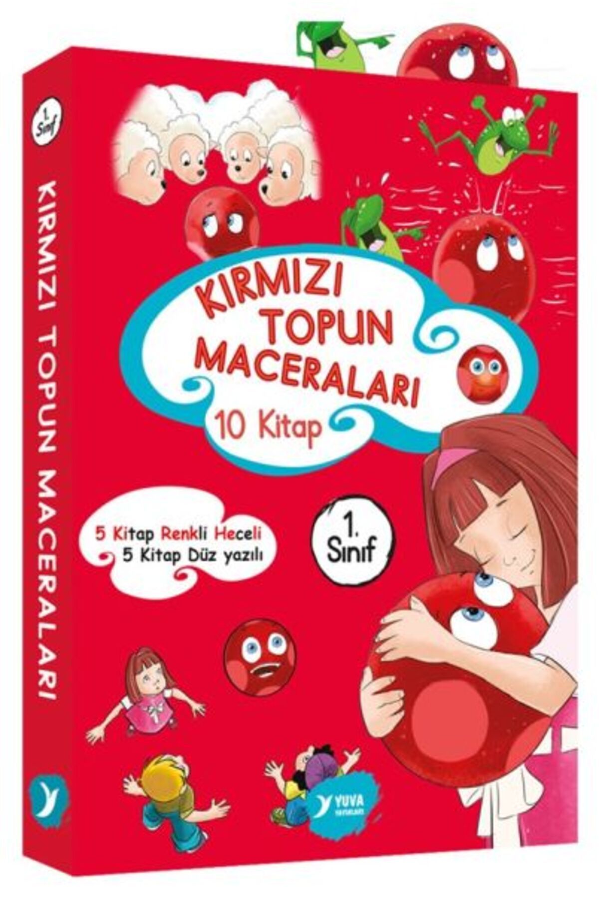 Yuva Yayınları Kırmızı Topun Maceraları 1. Sınıf Renkli Heceli Düz Yazı 10 Kitap