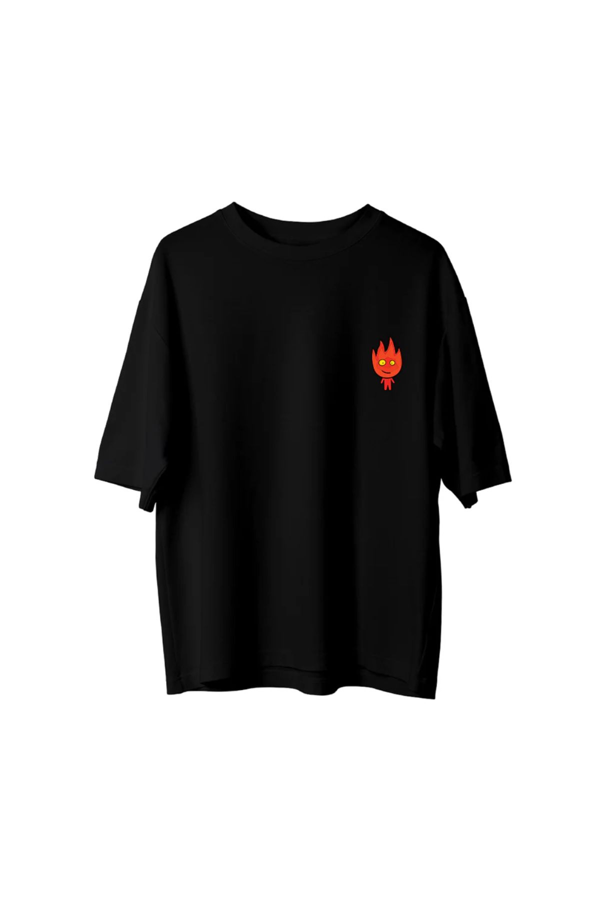 Koklonmoda Unisex Ateş Baskılı Oversize T-Shirt