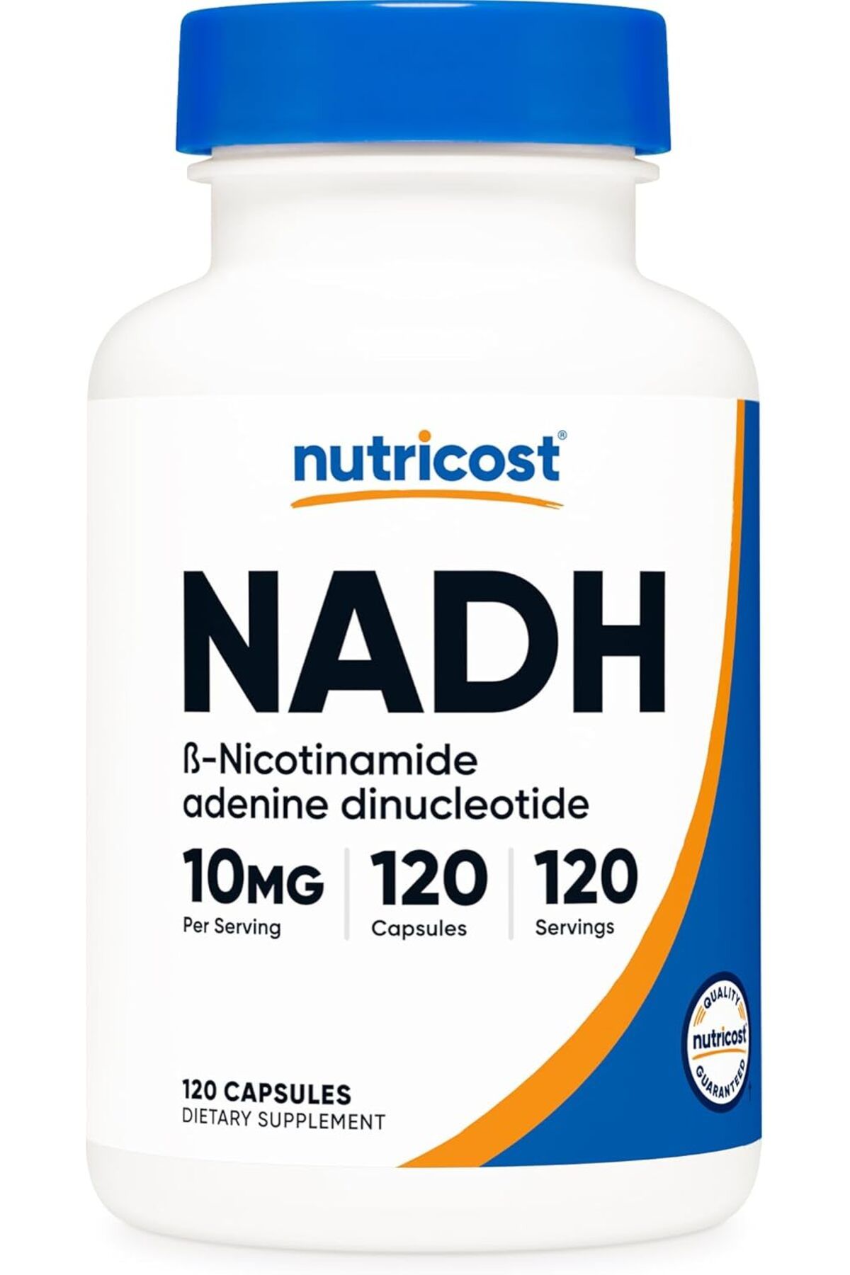 Nutricost NADH 10 mg Per Serving – 120 Capsules – B-Nicotinamide Adenine Dinucleotide, Vegan, Gluten‑Free