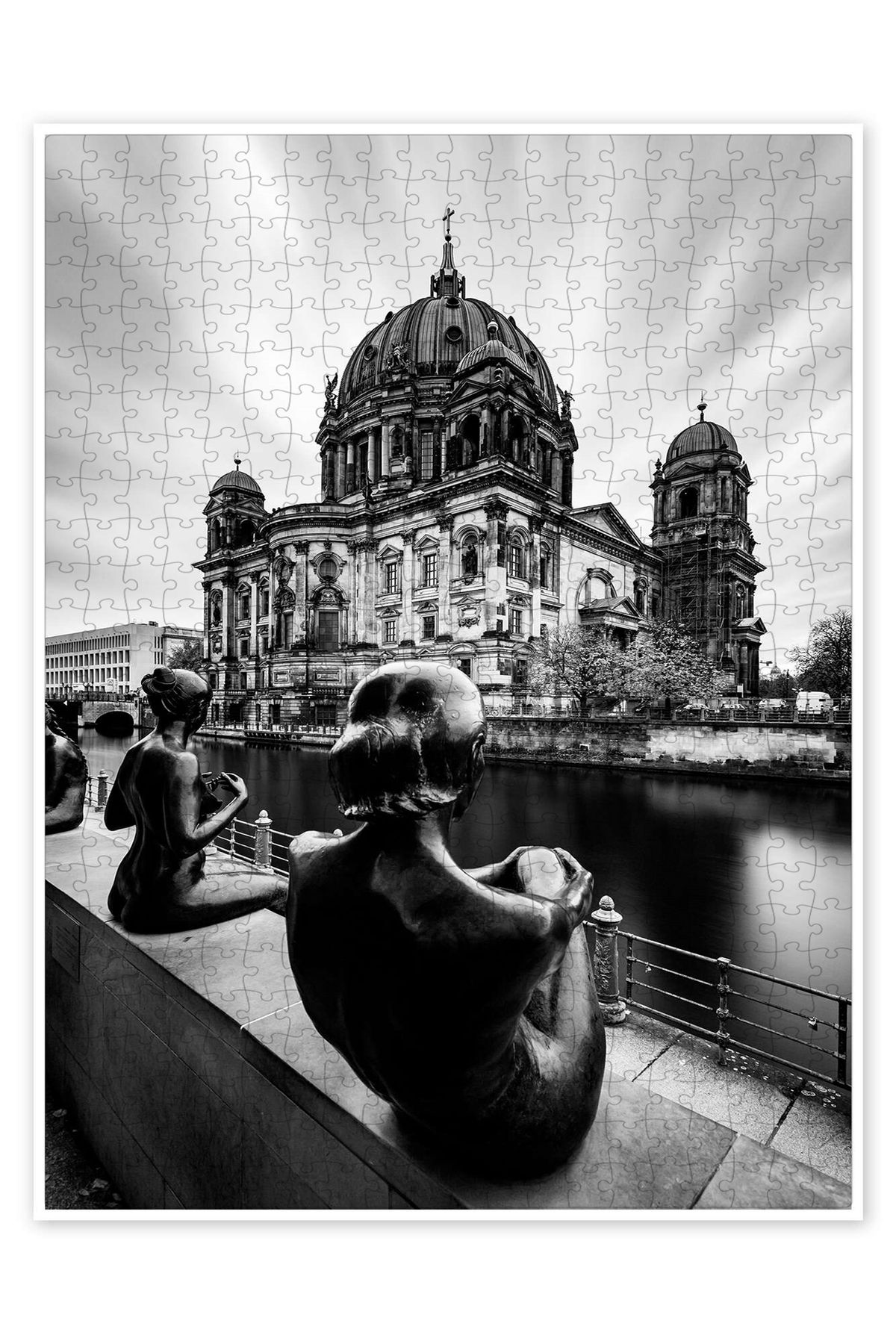 Jeronkarji Berlin Katedrali önündeki heykeller 500 Parça Puzzle Yapboz Şehir Manzara Temalı Hobilik