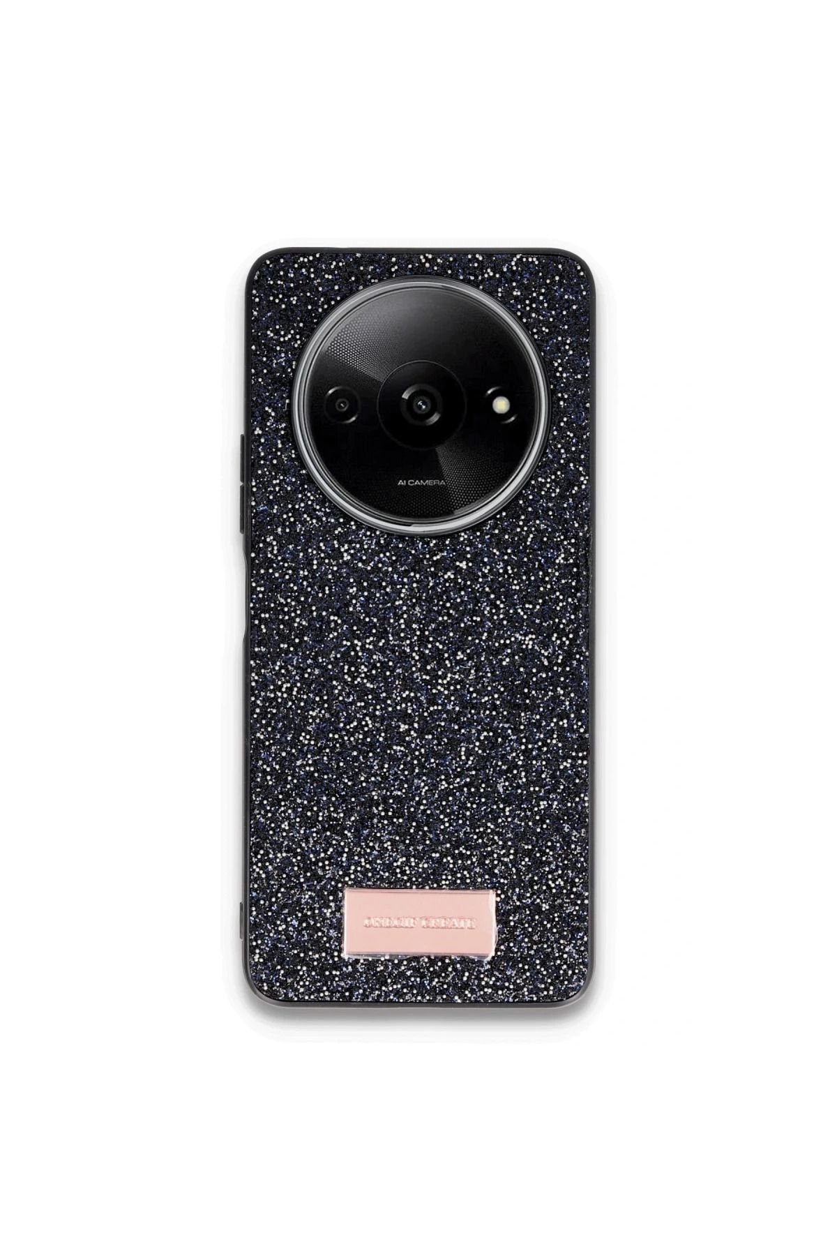 Toptan Bulurum Onegif Xiaomi Redmi A3 4G Bright Simli Kapak - Siyah