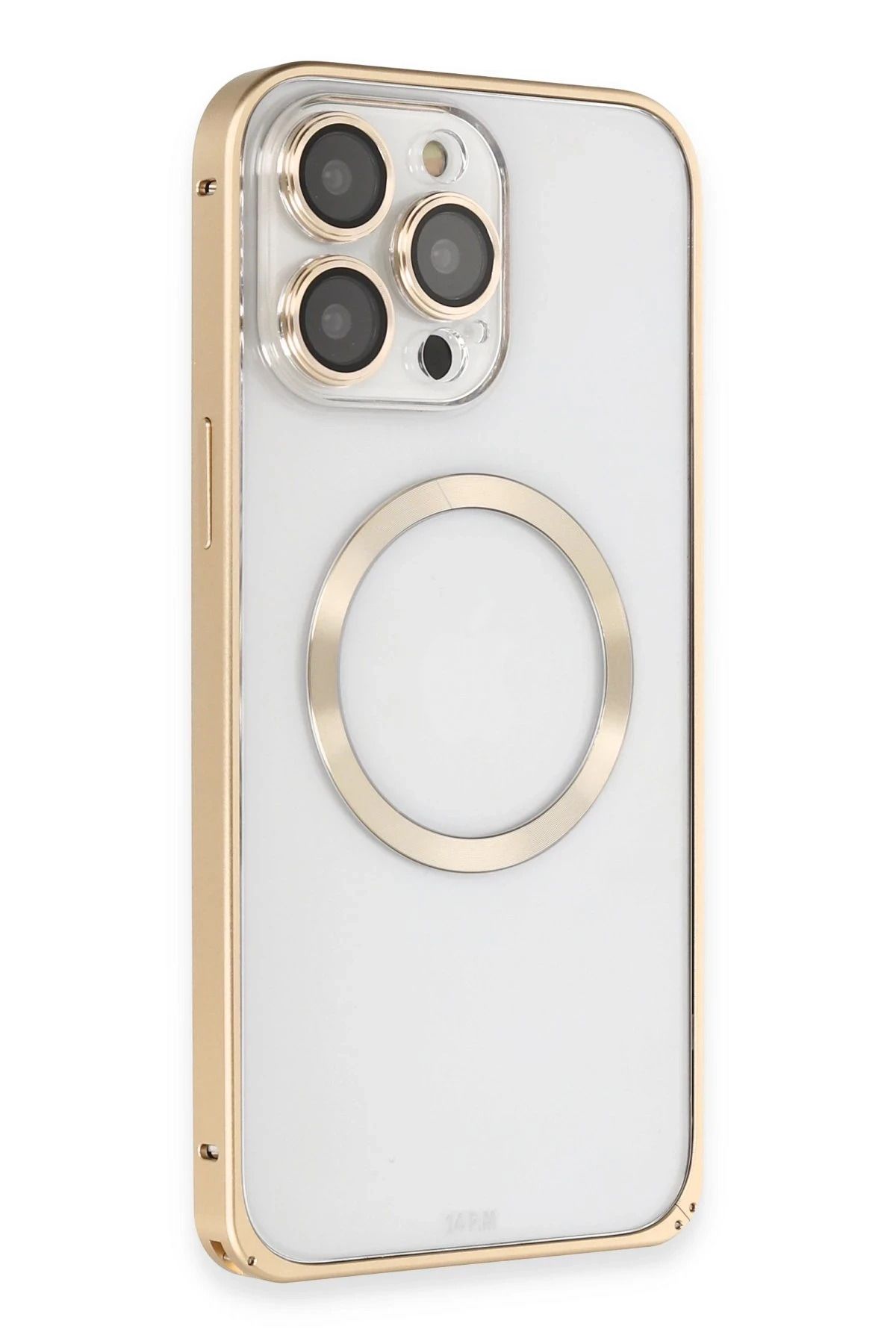 nerede bulurum Joko iPhone 14 Pro Kılıf Metal Bumper Magneticsafe Kapak - Gold