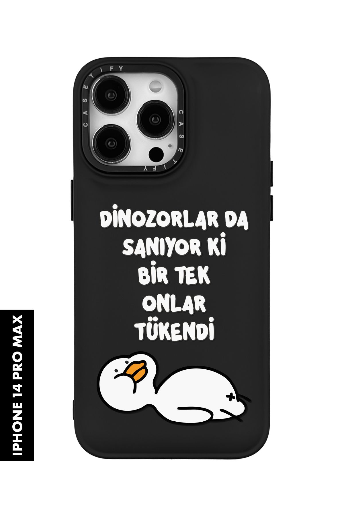 mooodcase iPhone 14 Pro Max Uyumlu Yıkık Ördek Desenli Silikonlu Pillow Kılıf
