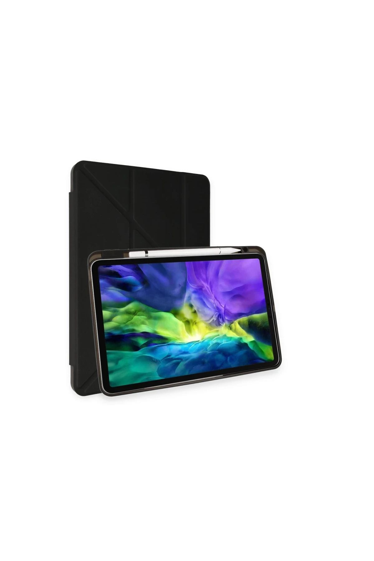 Toptan Bulurum iPad Pro 11 (2024) Kılıf Kalemlikli Mars Tablet Kılıfı - Siyah