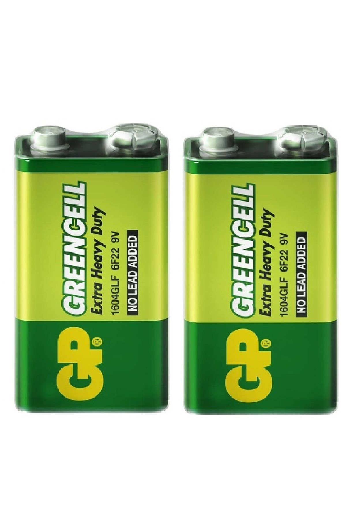 ANKTEK YENİ (2 Adet) 9 Volt GP Greencell Pil GP1604G Çift Başlı Extra Güçlü
