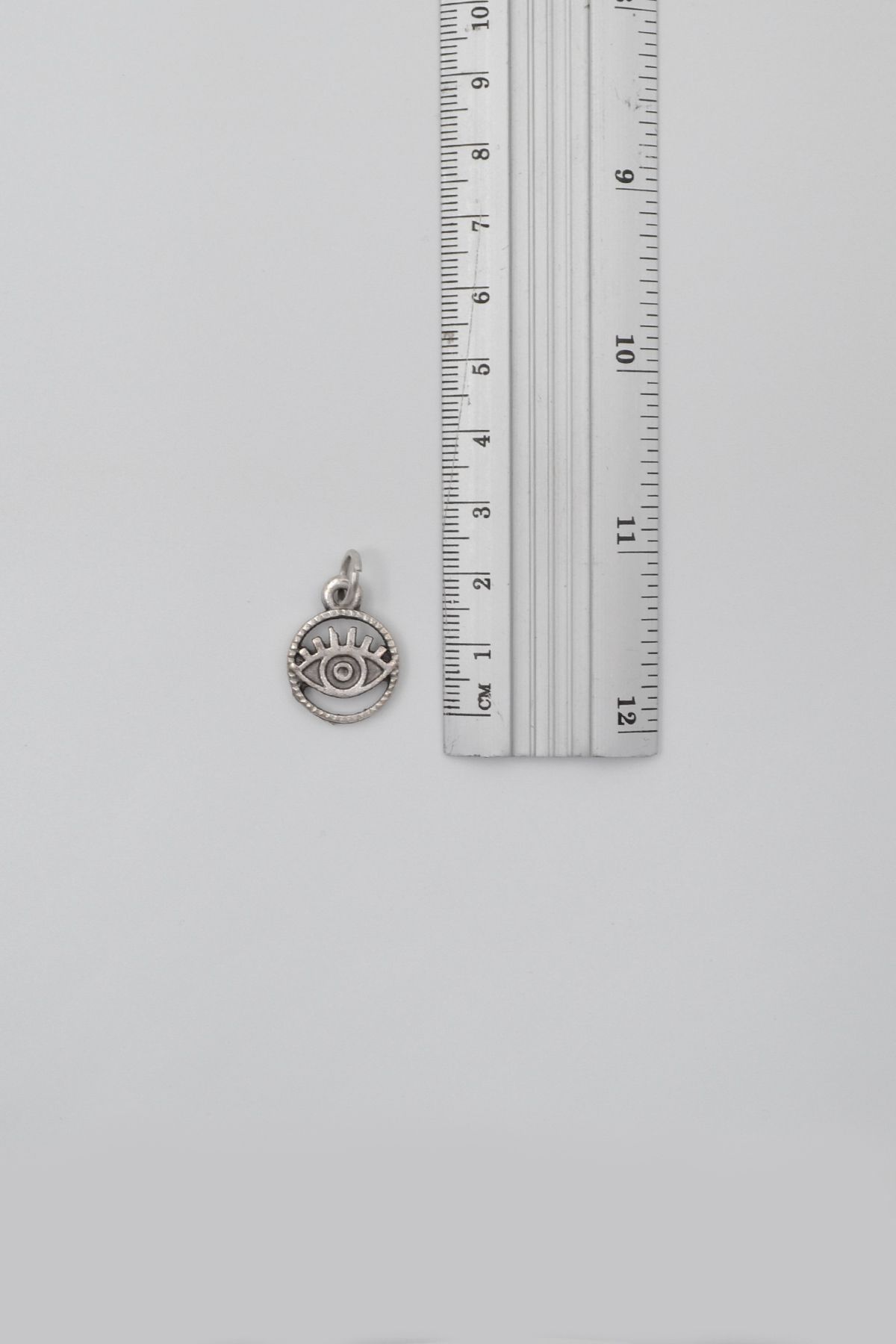Bu Farklı-Minimalist Eye - Breloc Evil Eye - Placat cu argint antic - Femei Bărbați 4