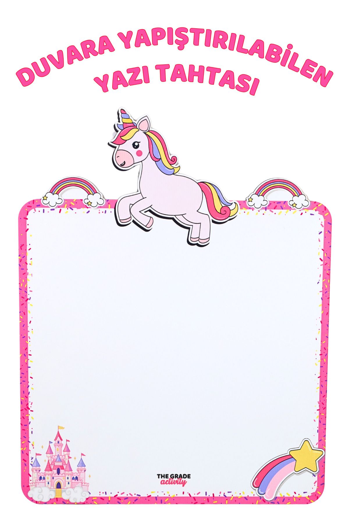 The Grade Unicorn temalı ahşap yazı tahtası eğitici yazı tahtası çocuk aktivite tahtası Çocuk yazı tahtası