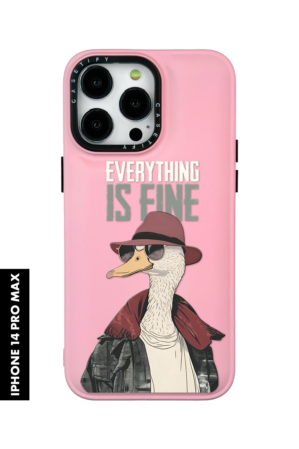 mooodcase iPhone 14 Pro Max Uyumlu Everything is Fine Desenli Silikonlu Pillow Kılıf
