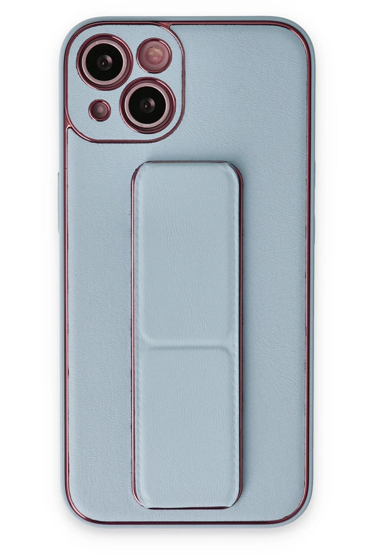 CepteToptan iPhone 14 Plus Kılıf Coco Deri Standlı Kapak - Sky Blue