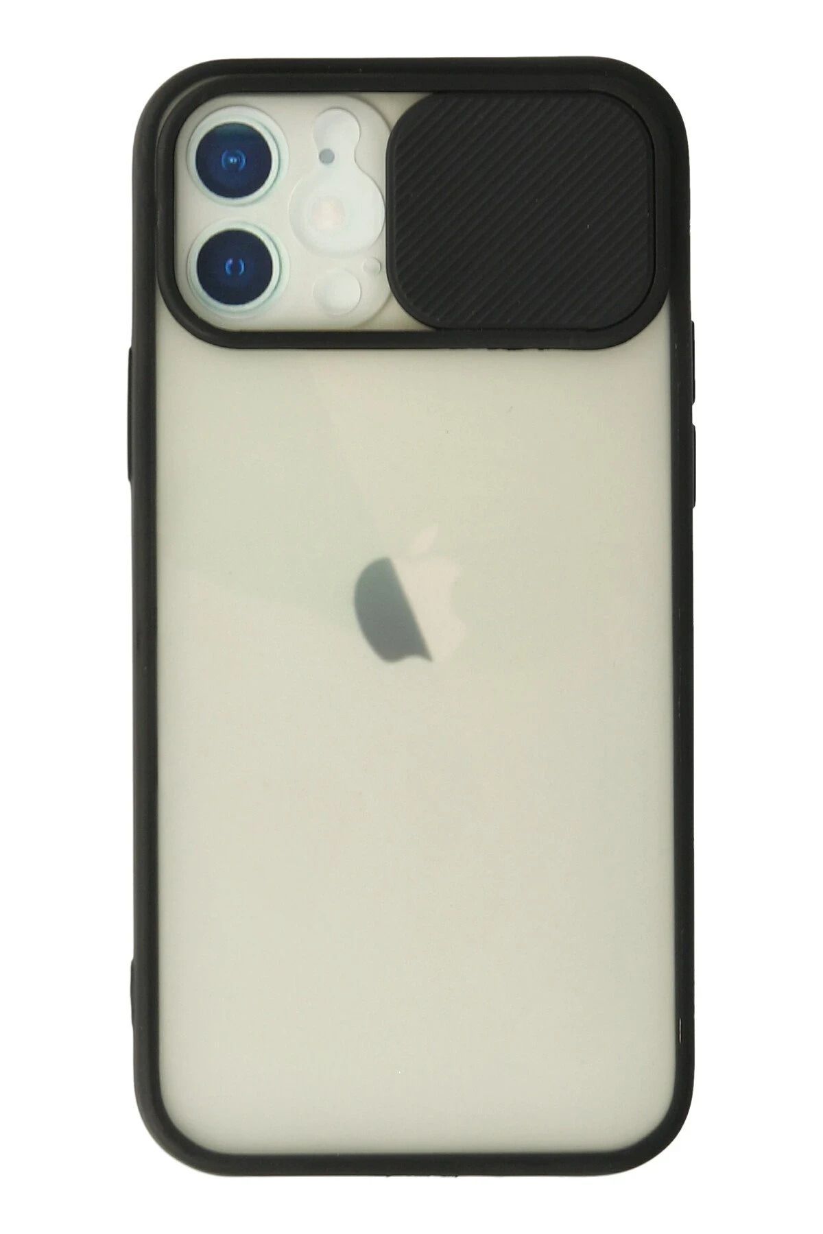 CepteToptan iPhone 12 Kılıf Palm Buzlu Kamera Sürgülü Silikon - Siyah