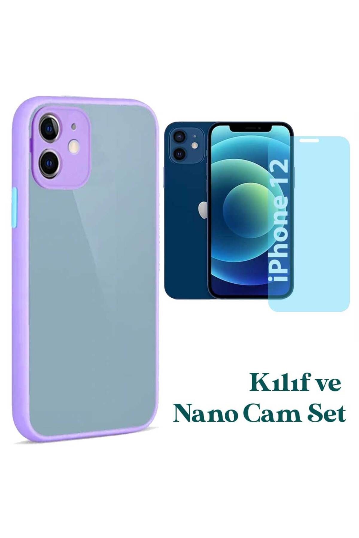Smart Tech Apple iPhone 12 Uyumlu Montreal Kılıf Ve Nano Cam Ekran Koruyucu Set