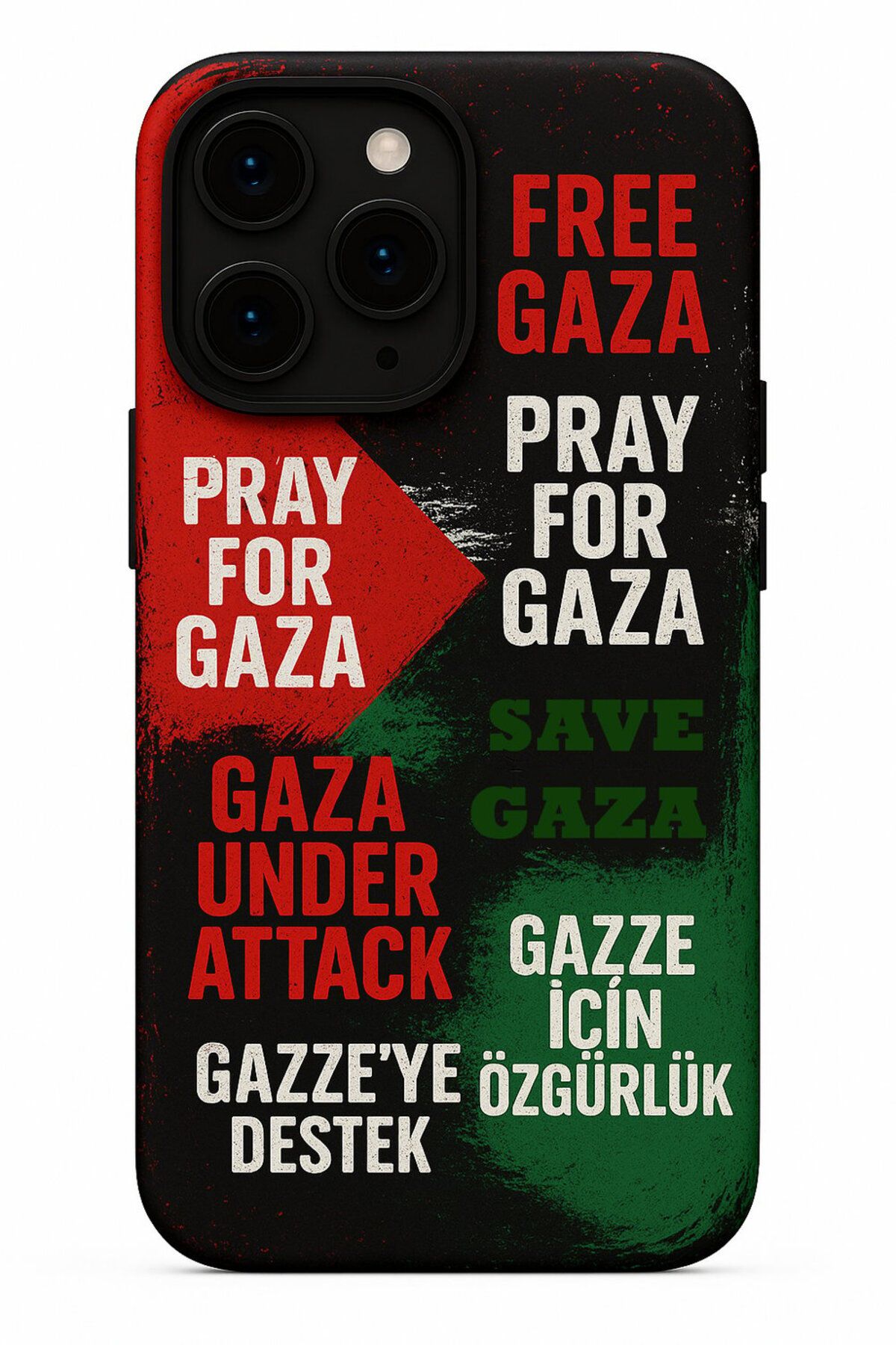 DEMİNA iPhone 16 Uyumlu Gazze Tasarım Baskılı Lansman Kılıf