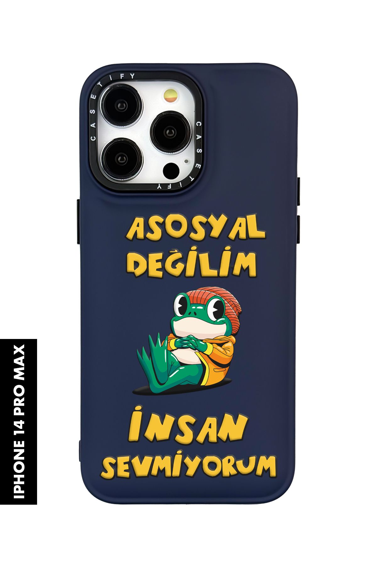 mooodcase iPhone 14 Pro Max Uyumlu Asosyal Desenli Silikonlu Pillow Kılıf