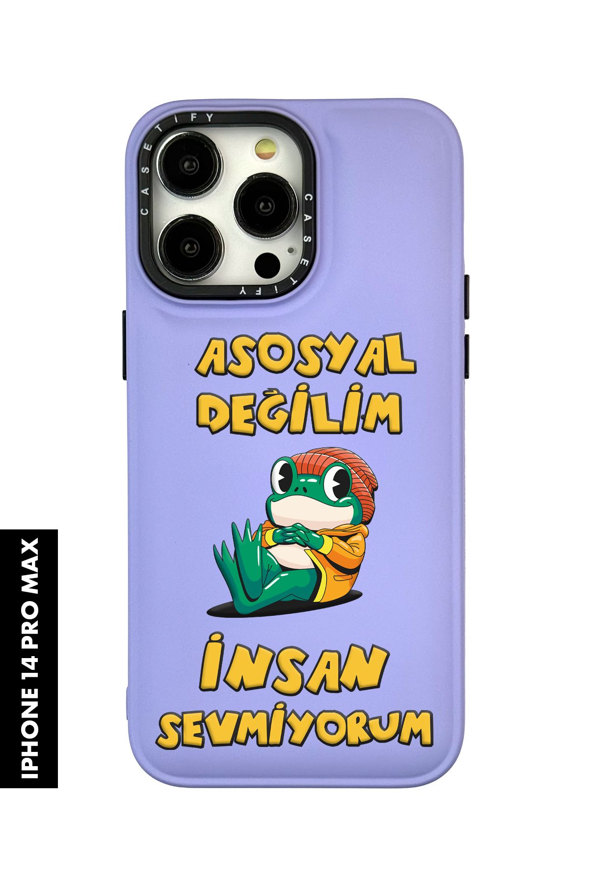 mooodcase iPhone 14 Pro Max Uyumlu Asosyal Desenli Silikonlu Pillow Kılıf