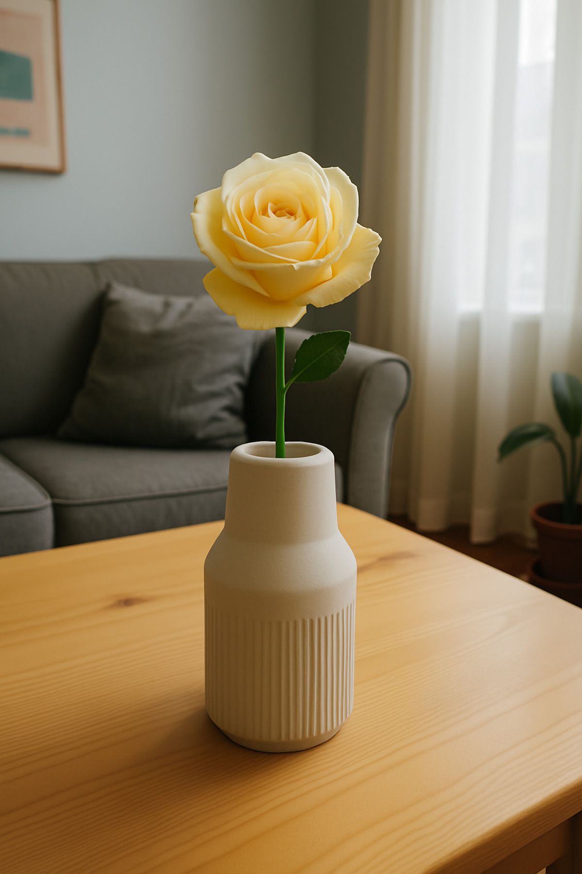 Tomris Maison Minimal Vazo - Dekoratif Masa Üstü Mini Vazo | El Yapımı Beyaz Vazo