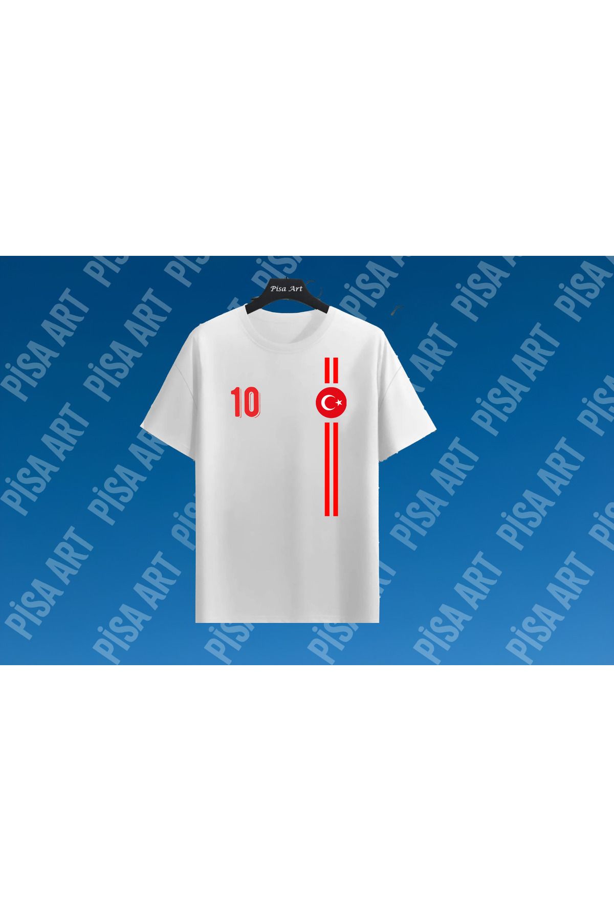 Pisa Art Futbol Milli Takım Tasarımlı Yetişkin ve Çocuk T-Shirt Kişiye Özel Numara ve İsim Yazılır
