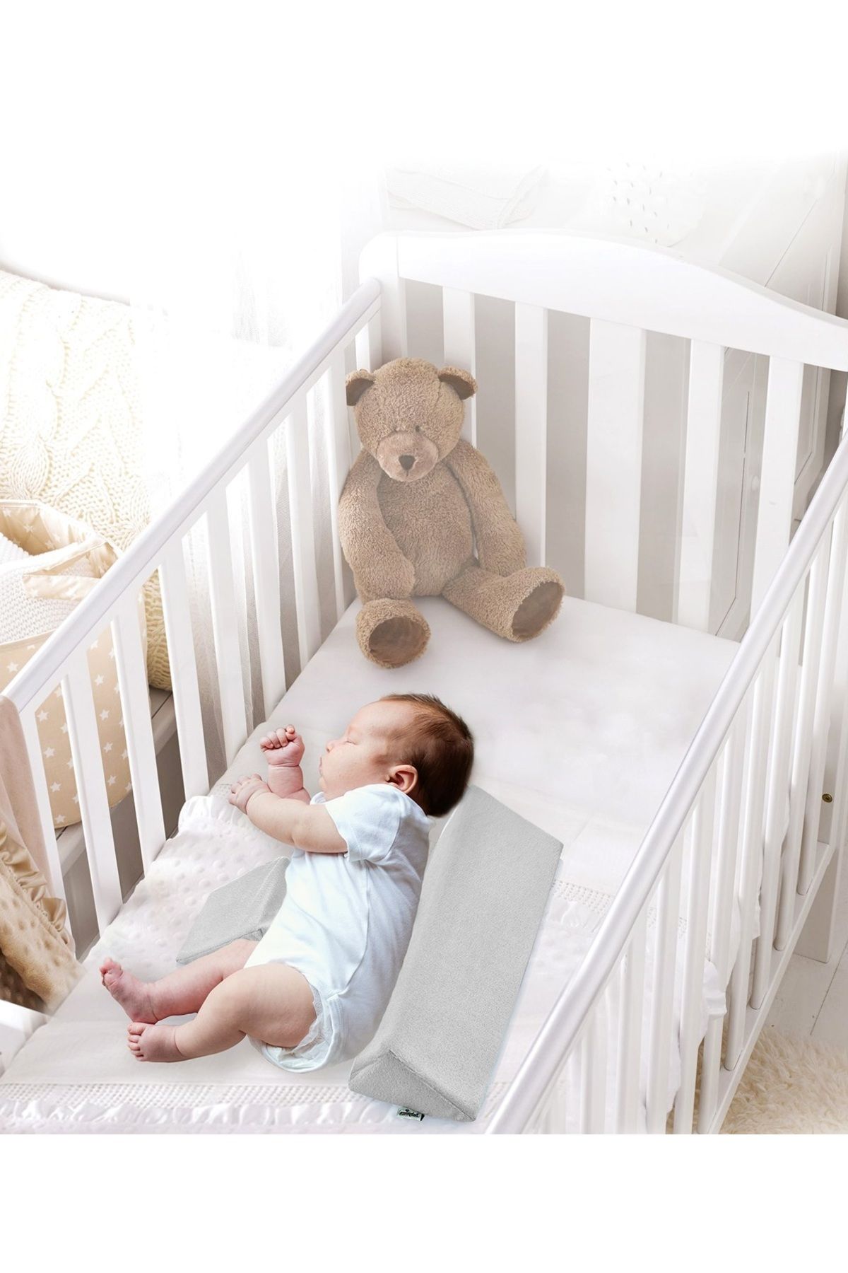TYYLİ BabyJem Bebek Güvenli Uyku Yastığı 014 Gri