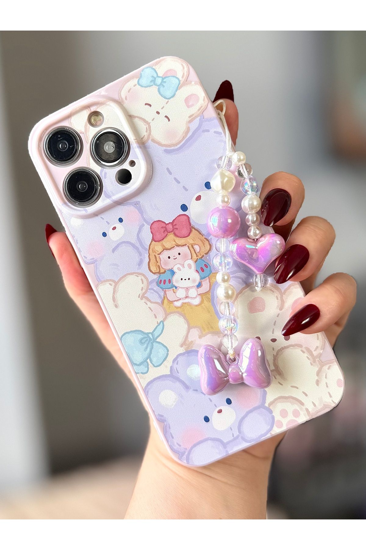 MirazTasarim IPHONE 14 PRO MAX CHARMLI SEVİMLİ DESENLİ KILIF