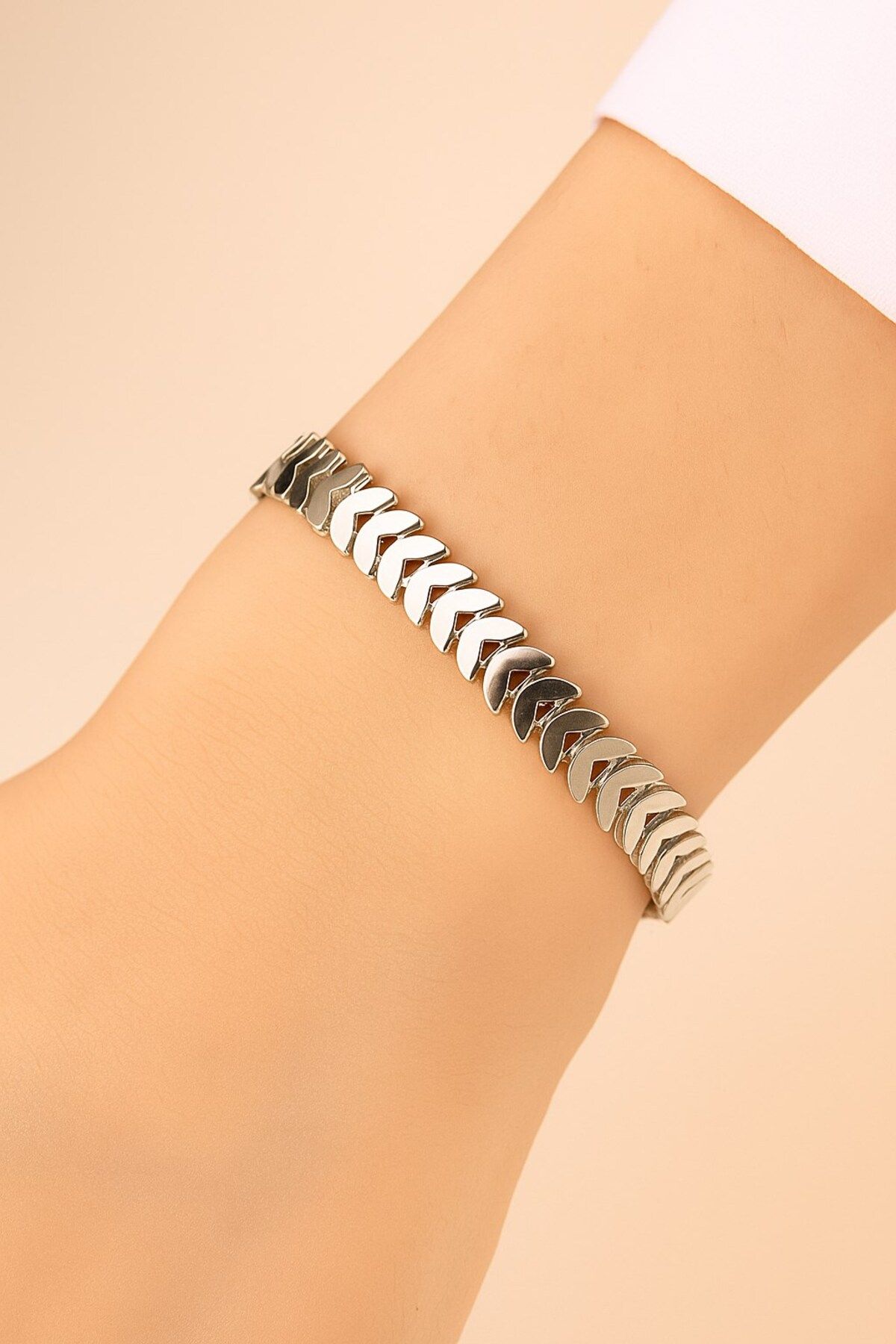 X-Lady Accessories Gümüş Renk Kılçık Unisex Çelik Bileklik - 3368