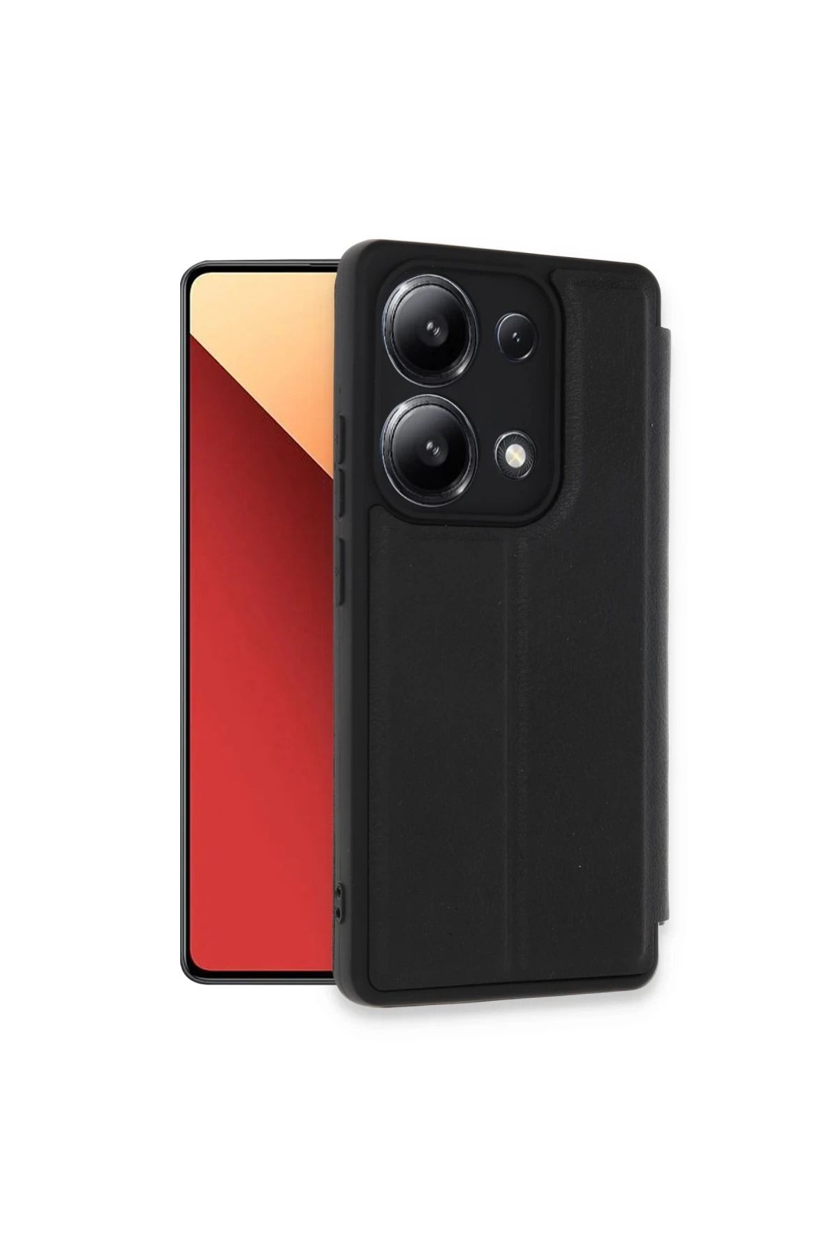 Toptan Bulurum Xiaomi Redmi Note 13 4G Kılıf Flip Cover - Siyah