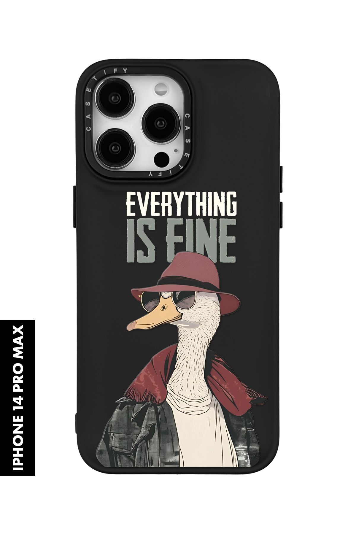 mooodcase iPhone 14 Pro Max Uyumlu Everything is Fine Desenli Silikonlu Pillow Kılıf