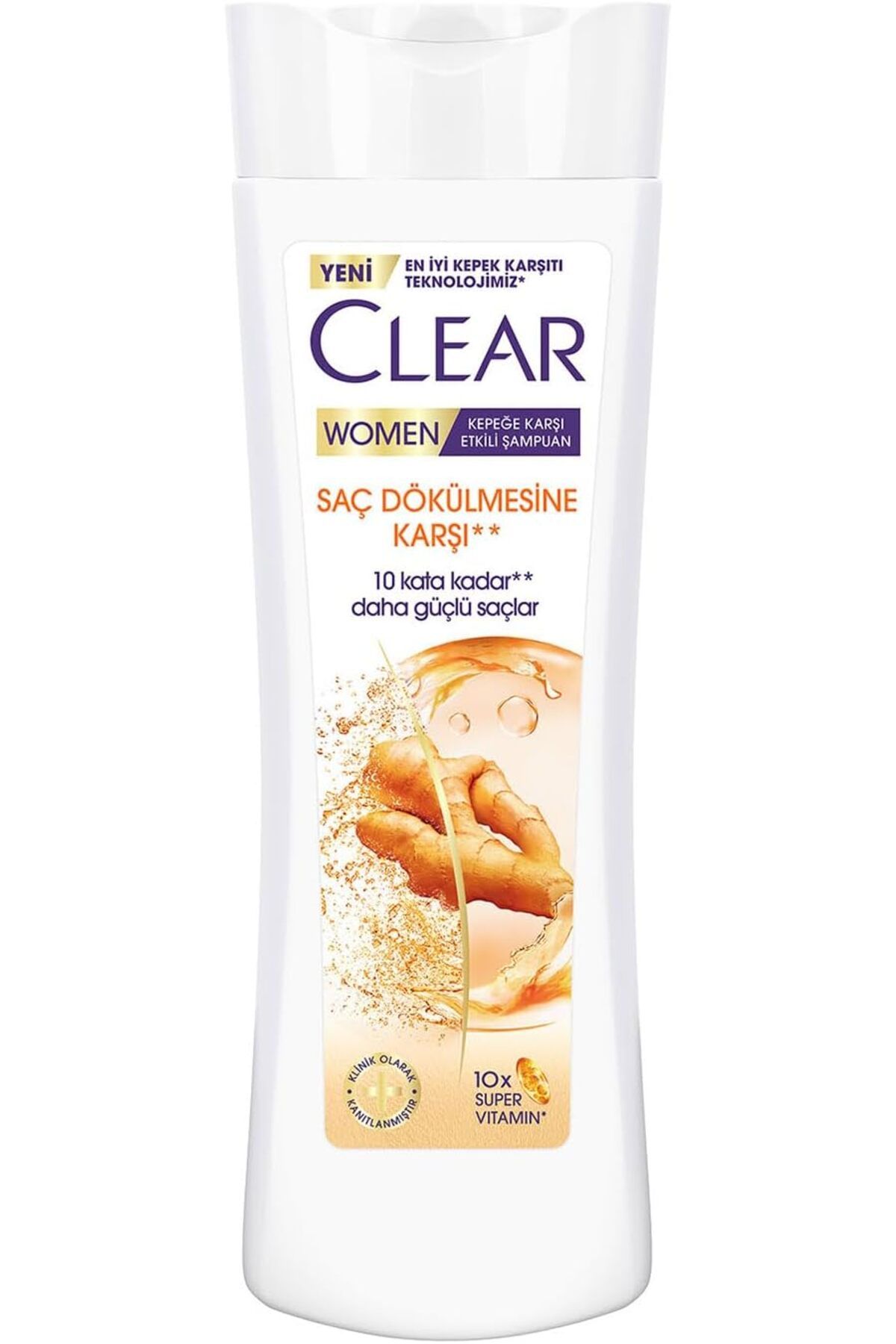 CLEARTEST Clear Women Saç Dökülmesine Karşı Zencefil Özü Kepeğe Karşı Etkili Şampuan 350 ml