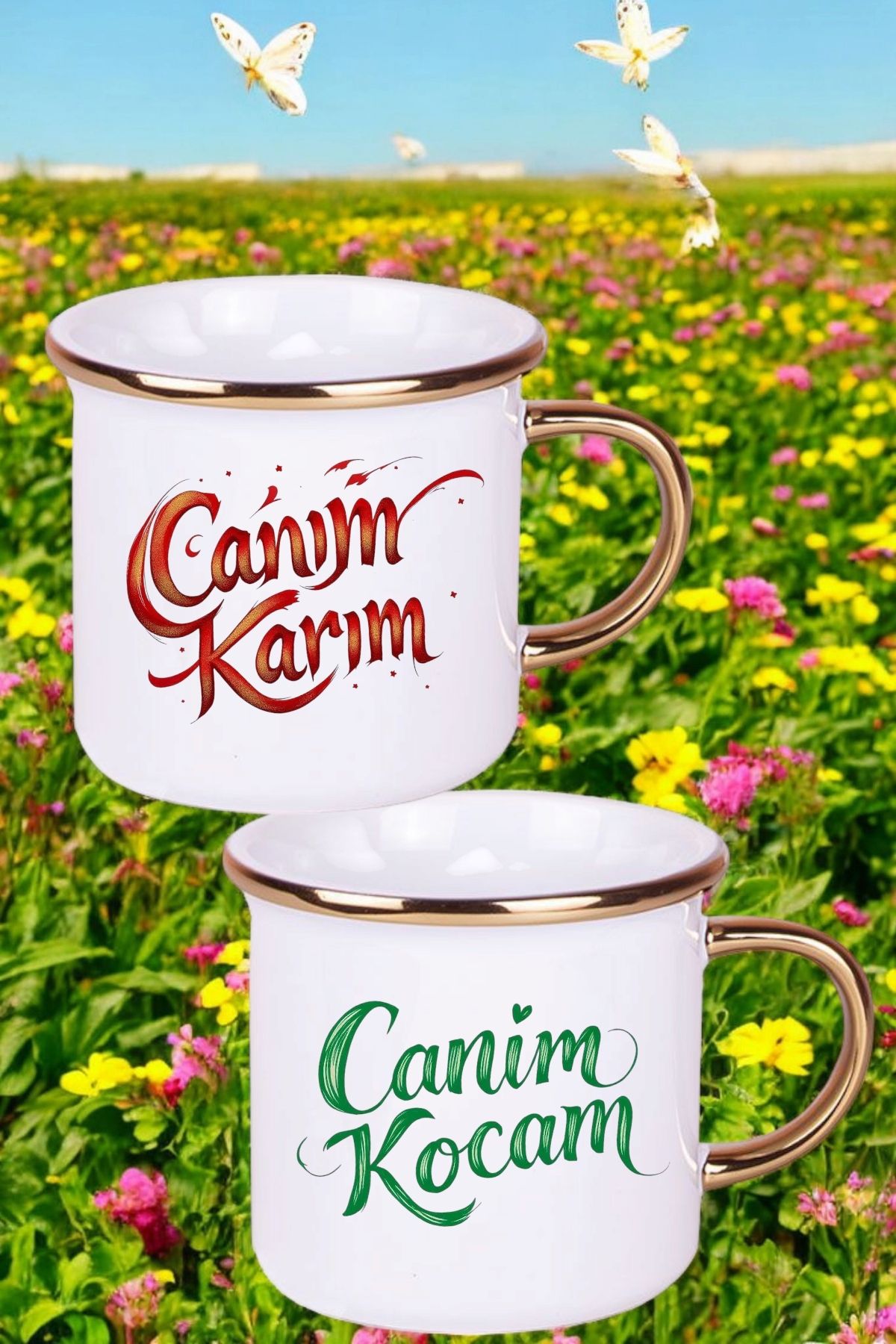 Gzl55 Kişiye özel canım karım canım kocam baskılı ikili set