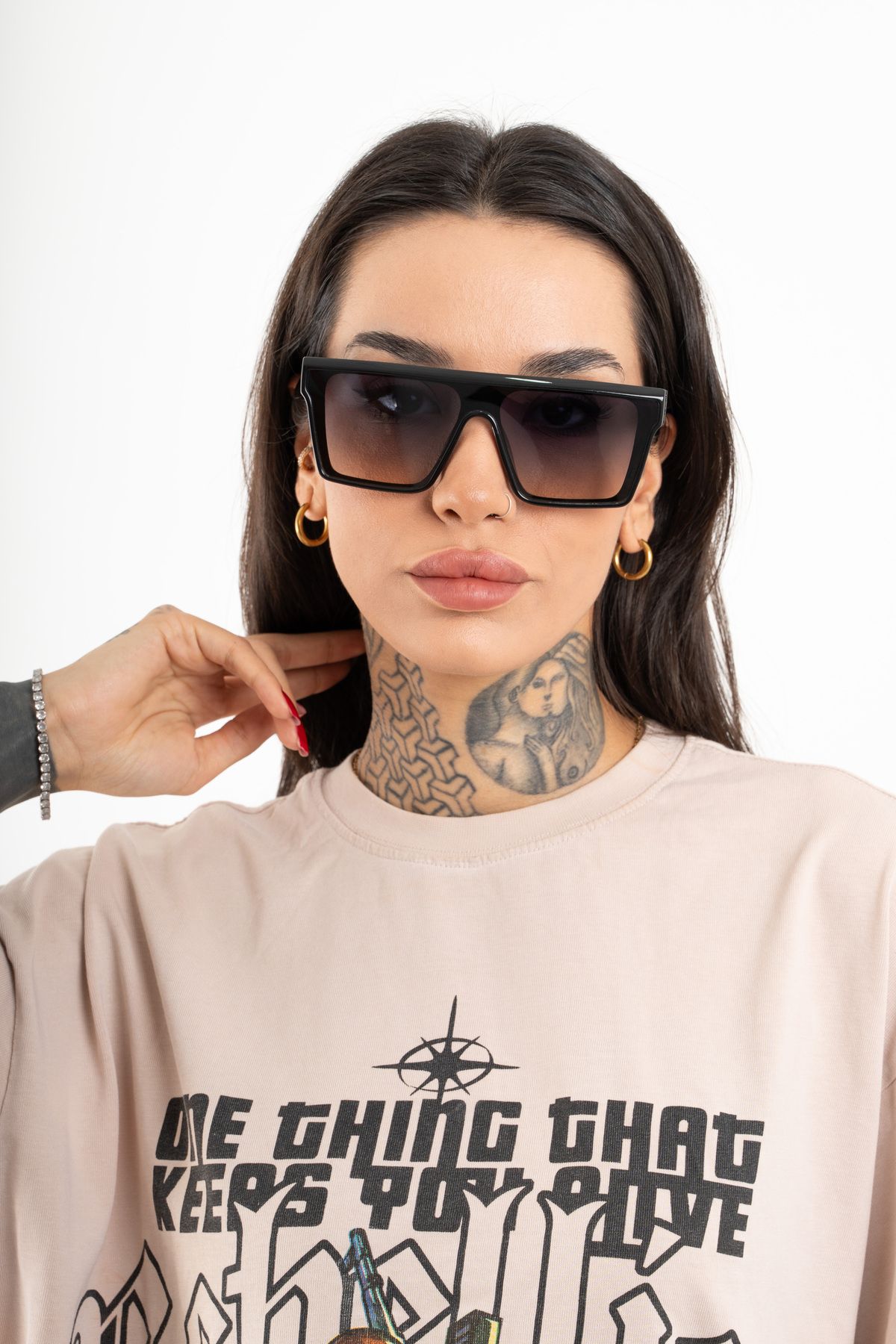 VAS.QUE Unisex Kare Büyük Güneş Gözlüğü UV400