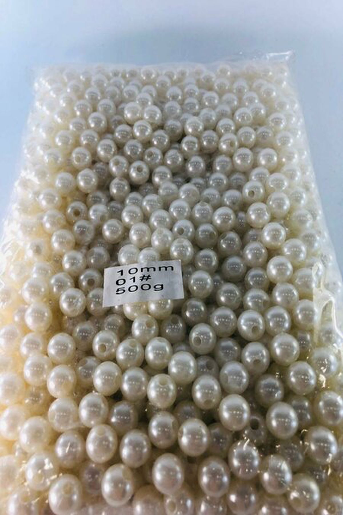 Massaltay 500 Gr Krem Dökme İnci – 10 mm Tam Yuvarlak Boncuk