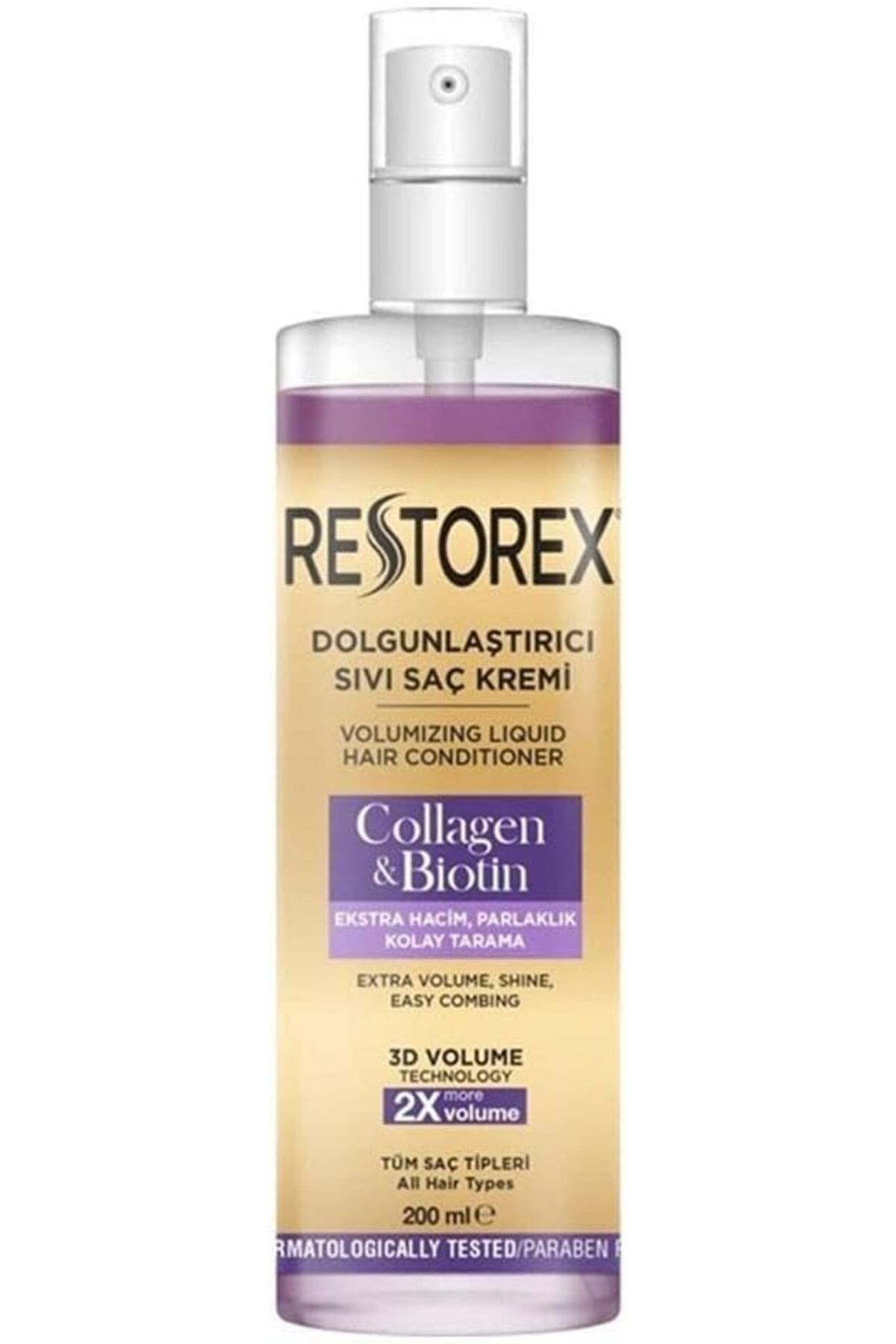 REX Restorex Dolgunlaştırıcı Sıvı Saç Kremi Kolajen & Biotin 200 Ml