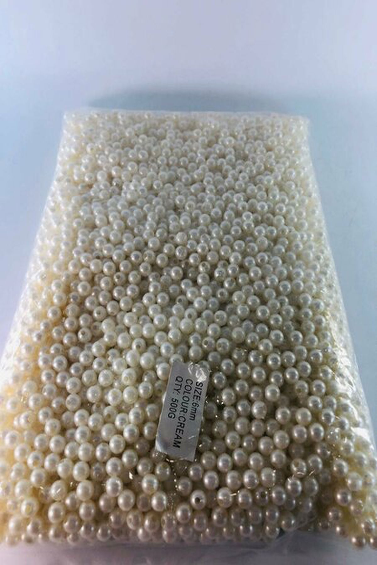 Massaltay Tam İnci Dökme – 6 mm Krem Boncuk | 500 Gr Paket