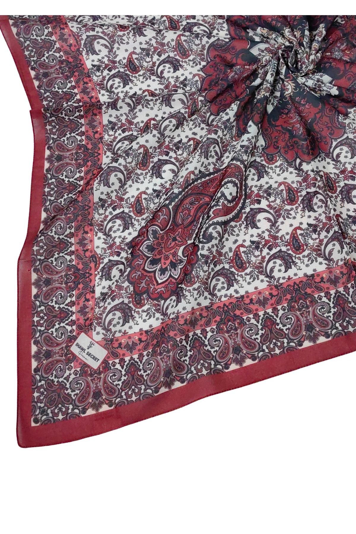 mim eşarp Prime Pamuk Etnik Desenli Eşarp 90x90 cm